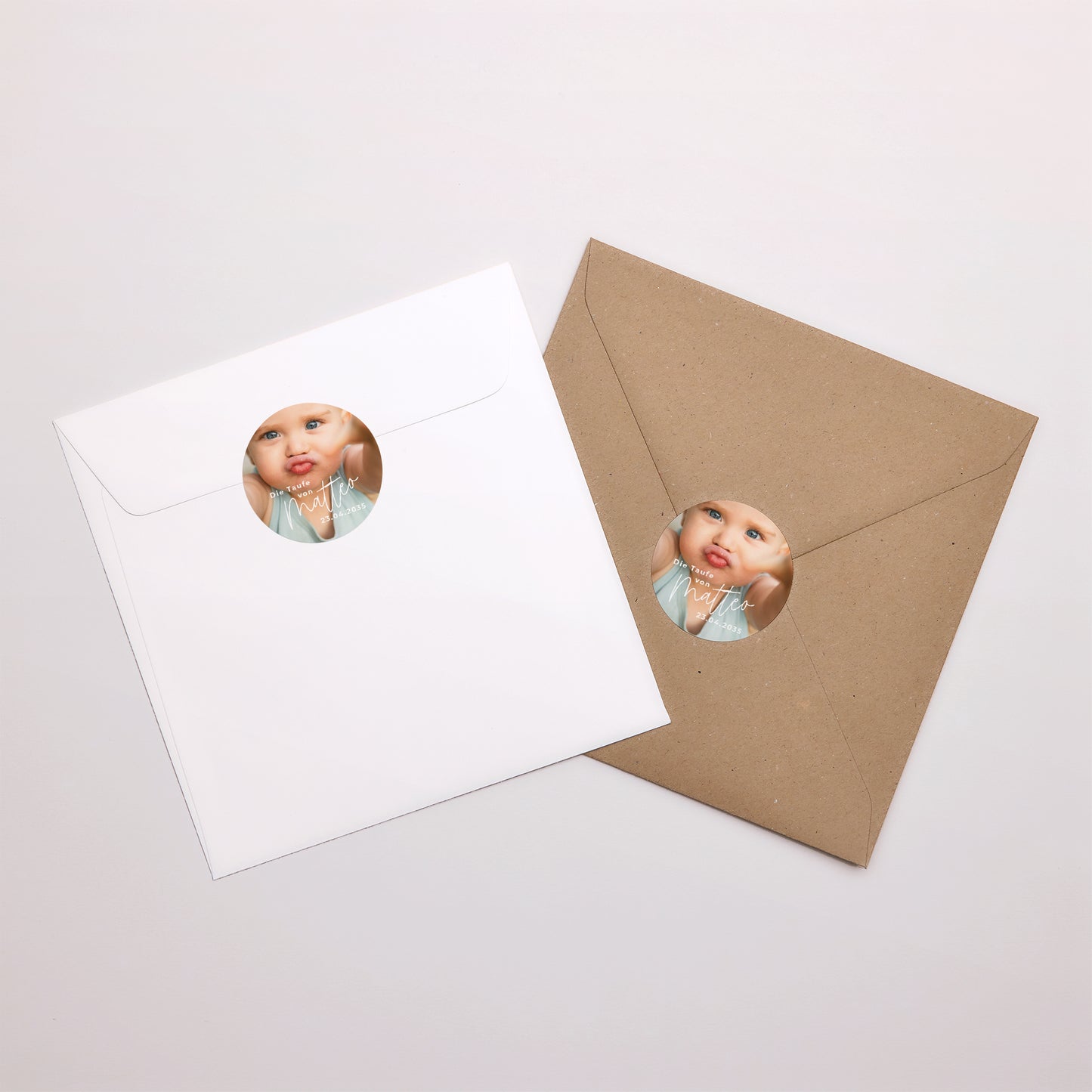Sticker Taufe Rund Einzelbaby foto N° 3