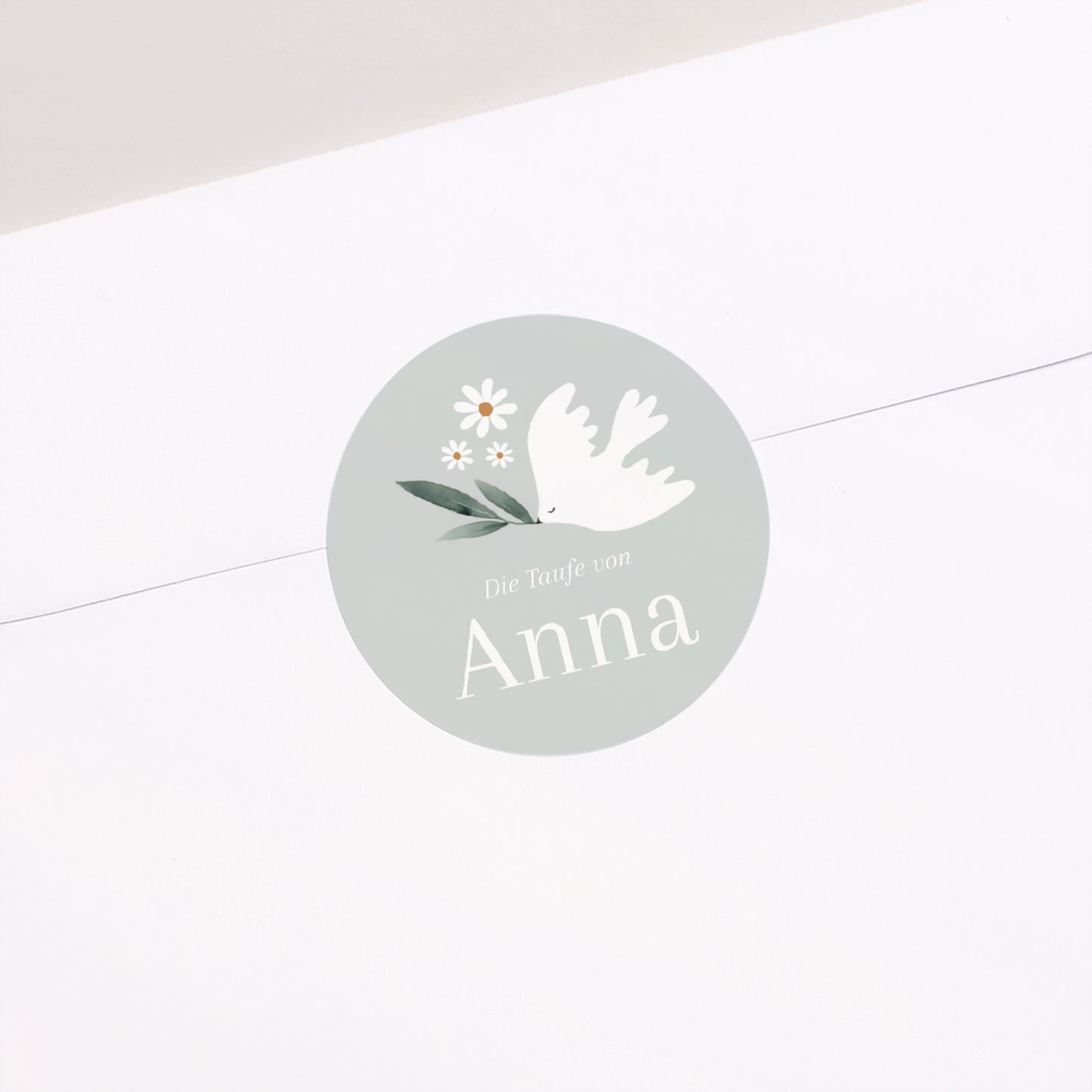 Sticker Taufe Rund Poetisches Herz foto N° 1