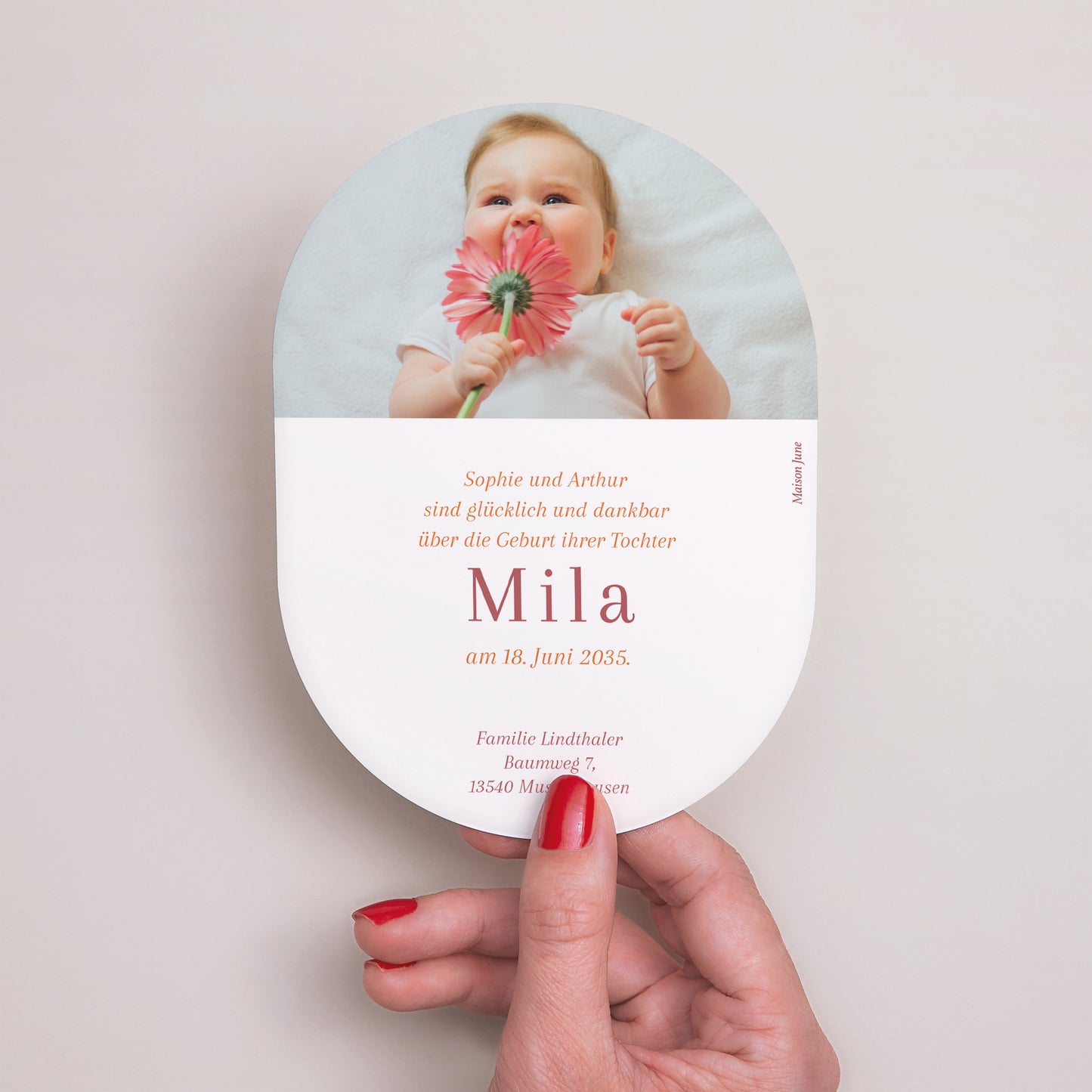 Geburtskarte oval Lilli die Maus foto N° 3