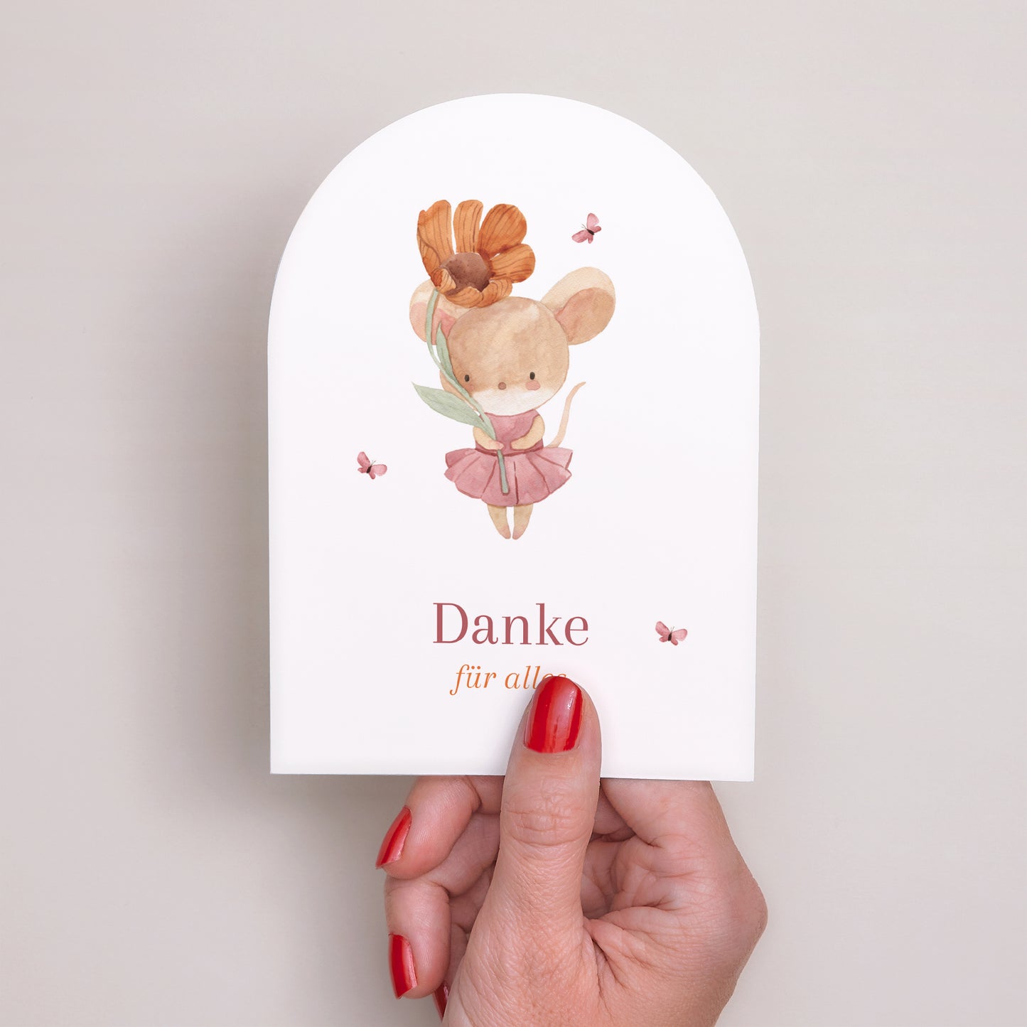 Dankeskarte Geburt Kleine Arche Lilli die Maus foto N° 2