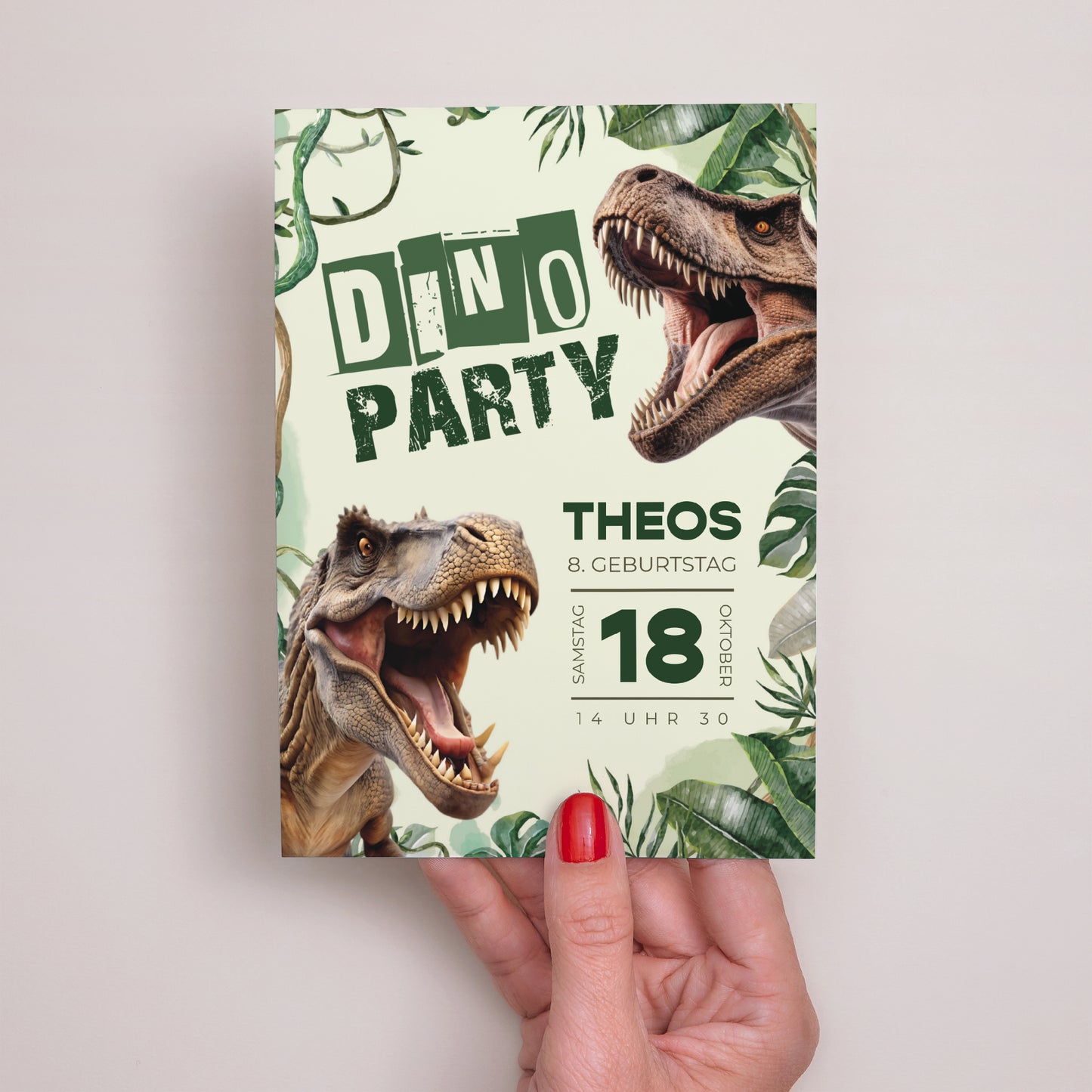 Beilegekarte Kindergeburtstag Dino-Party foto N° 2