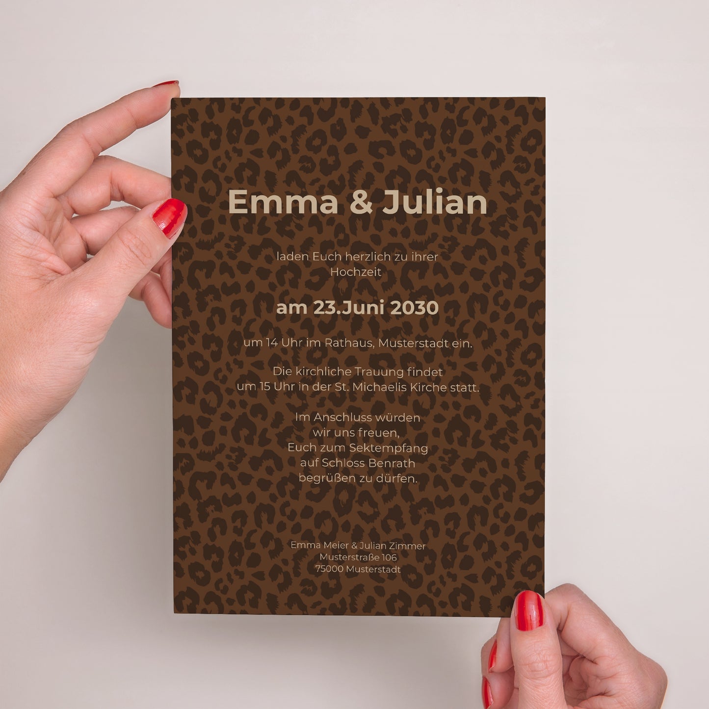Hochzeitseinladung Porträt Jungle Glam foto N° 2