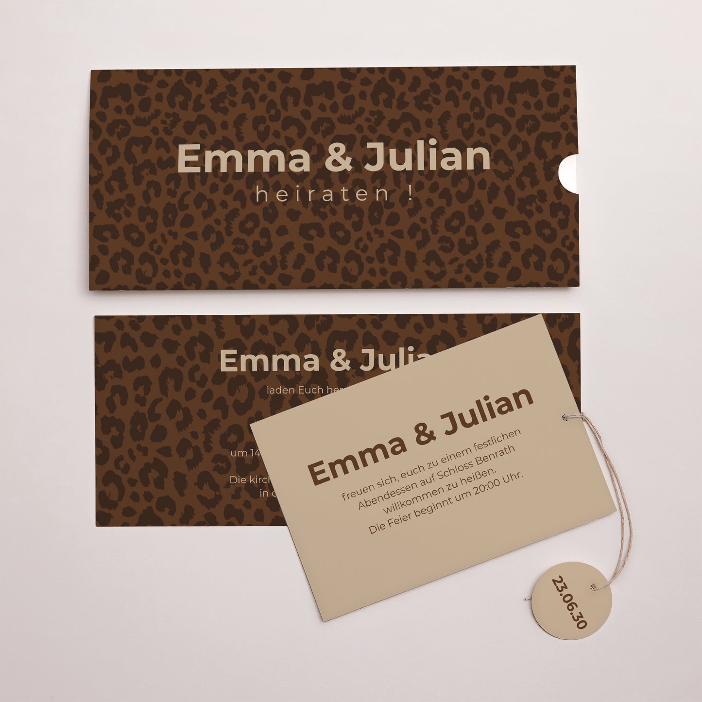 Hochzeitseinladung Mappe 2 Karten, Etikett Jungle Glam foto N° 3