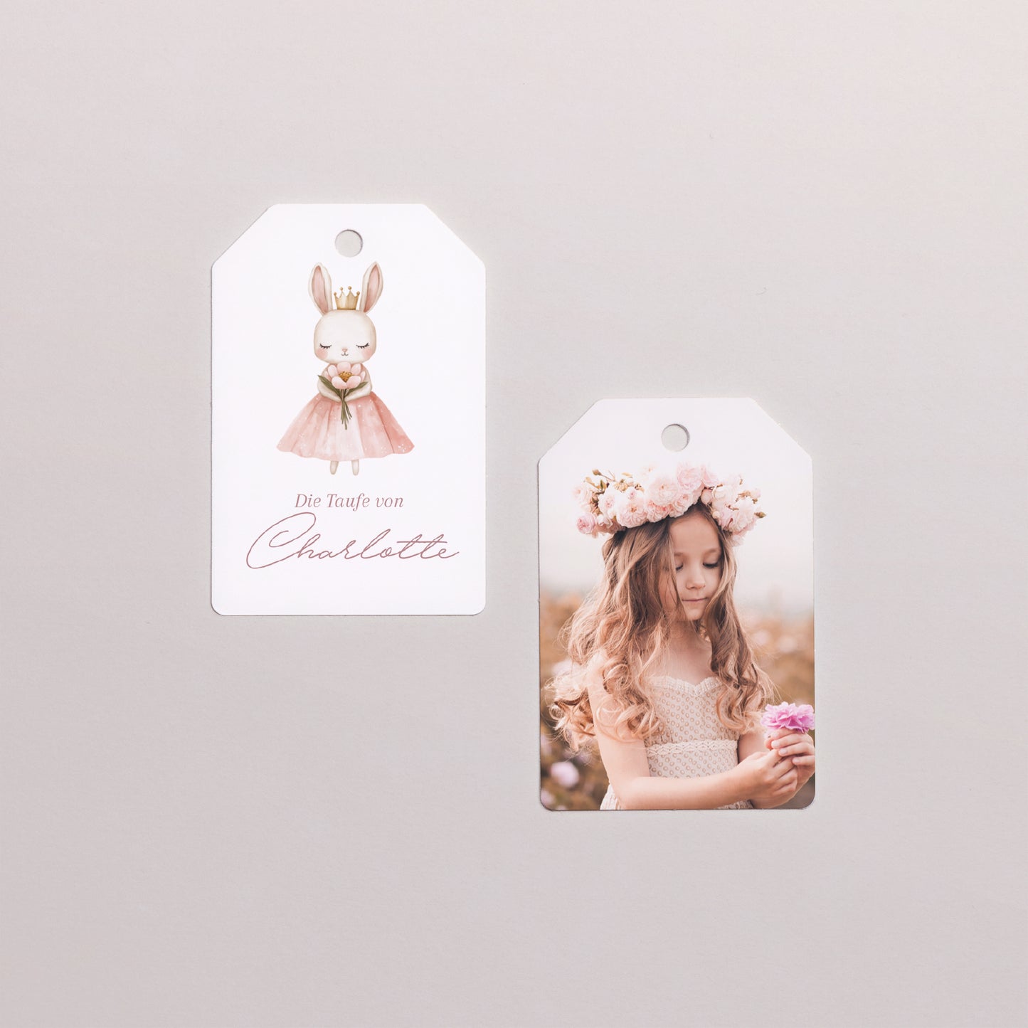 Vorgelochtes Etikett Taufe Fähnchen Prinzessin des geheimen Gartens foto N° 1