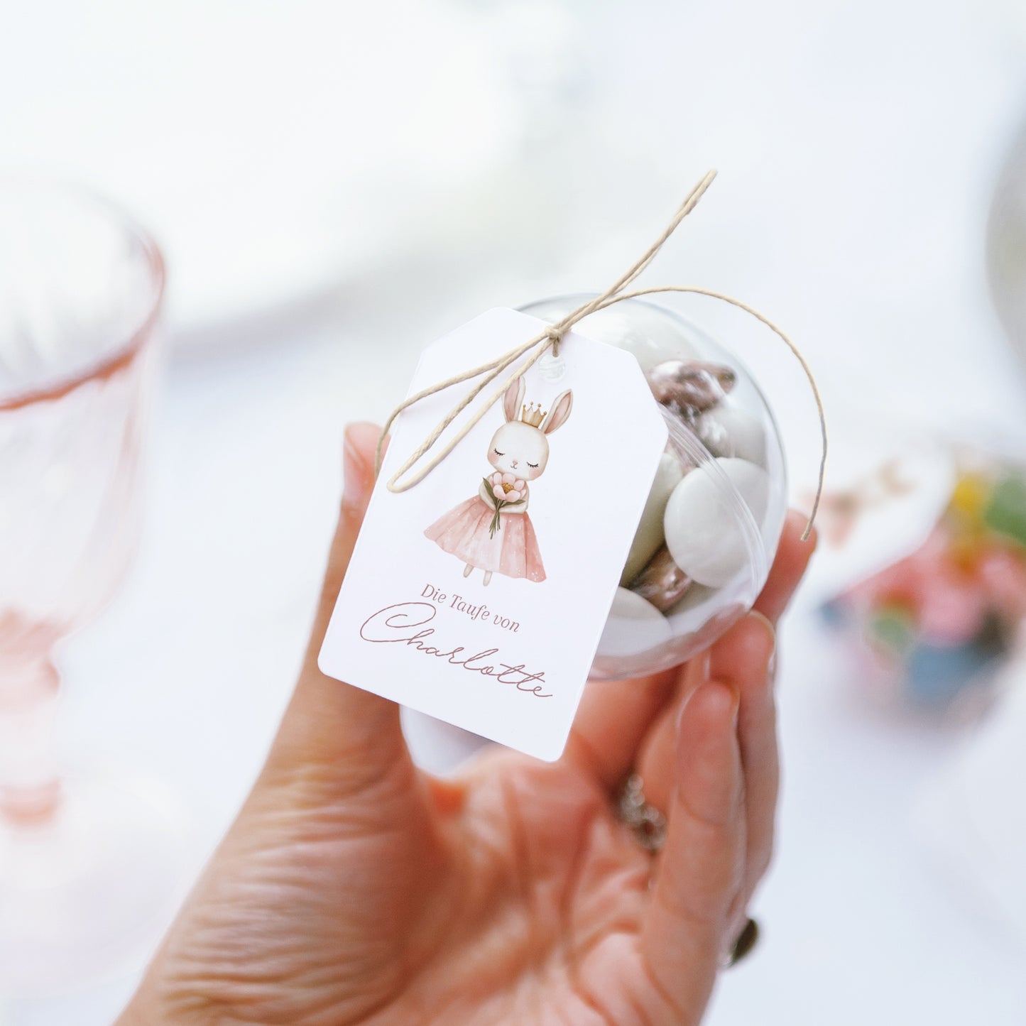 Geschenkbox Taufe Ball mit Wimpel-Etikett Prinzessin des geheimen Gartens foto N° 3