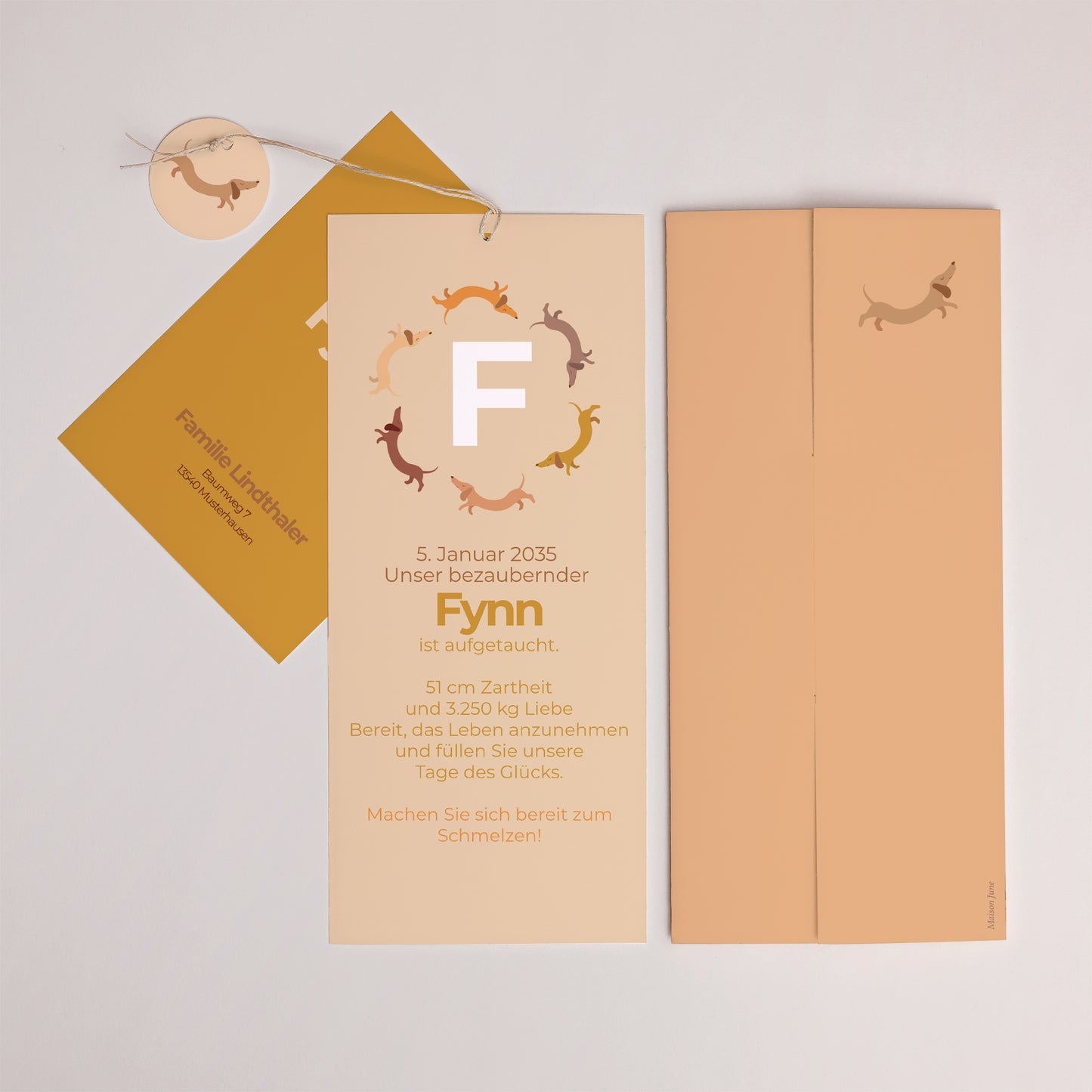 Geburtskarte Portrait-Hülle 2 Karten, Etikett Hot Dog foto N° 4