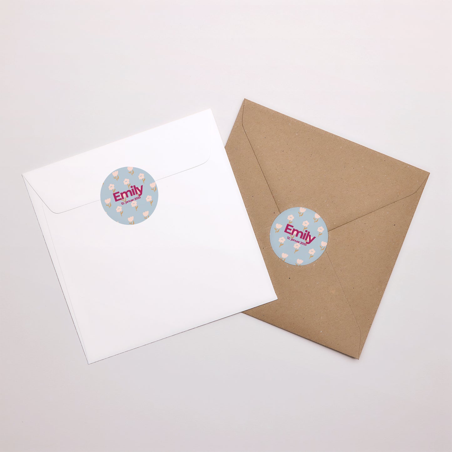 Sticker Geburt Rund Die Blumen foto N° 3