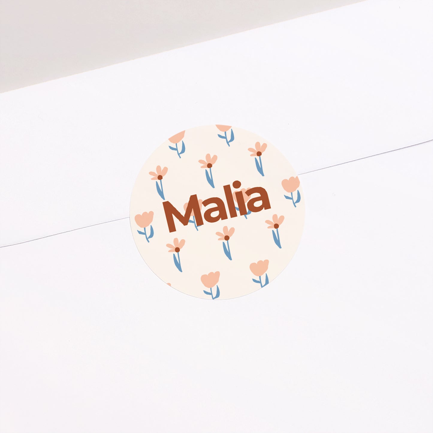 Sticker Geburt Rund Unsere Blumen foto N° 1