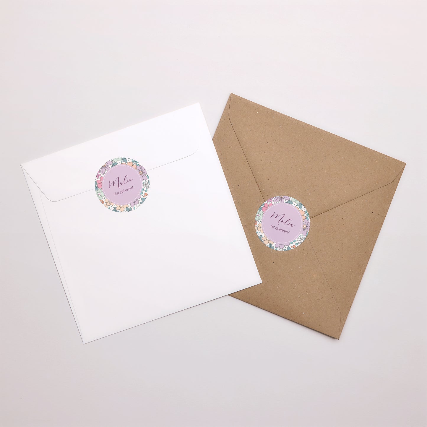 Sticker Geburt Rund Baumwollblume foto N° 3