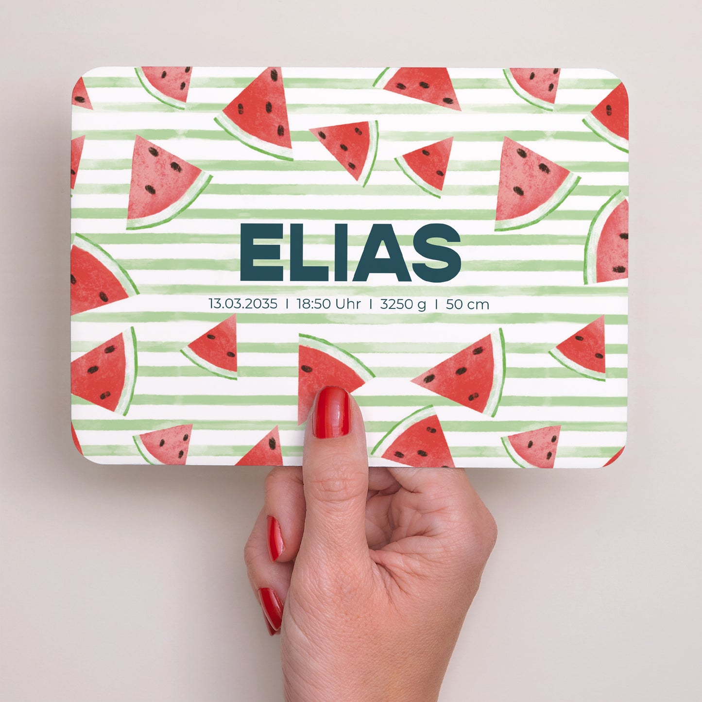 Geburtskarte Landschaft, abgerundete Ränder Kleine Wassermelone foto N° 3