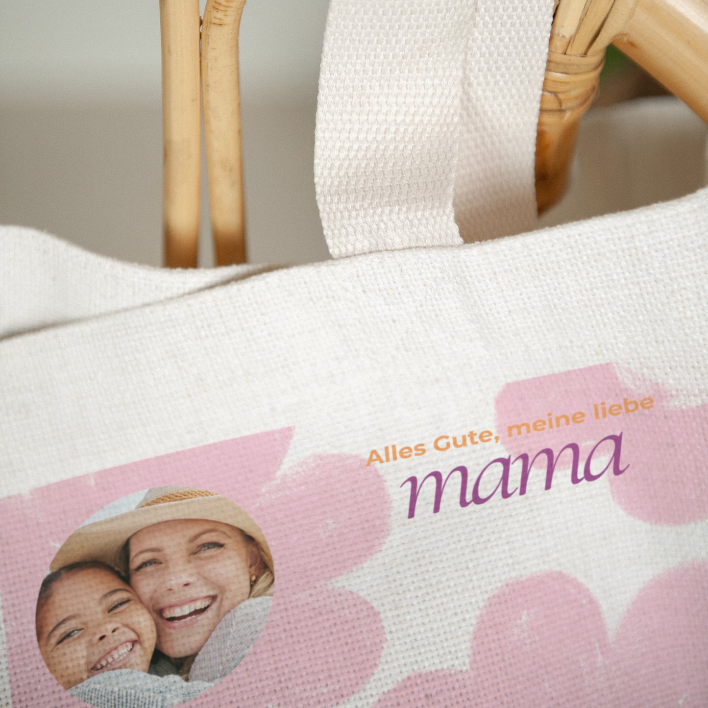 Tote bag Objekte Tragehenkel Grosse Blumen foto N° 3