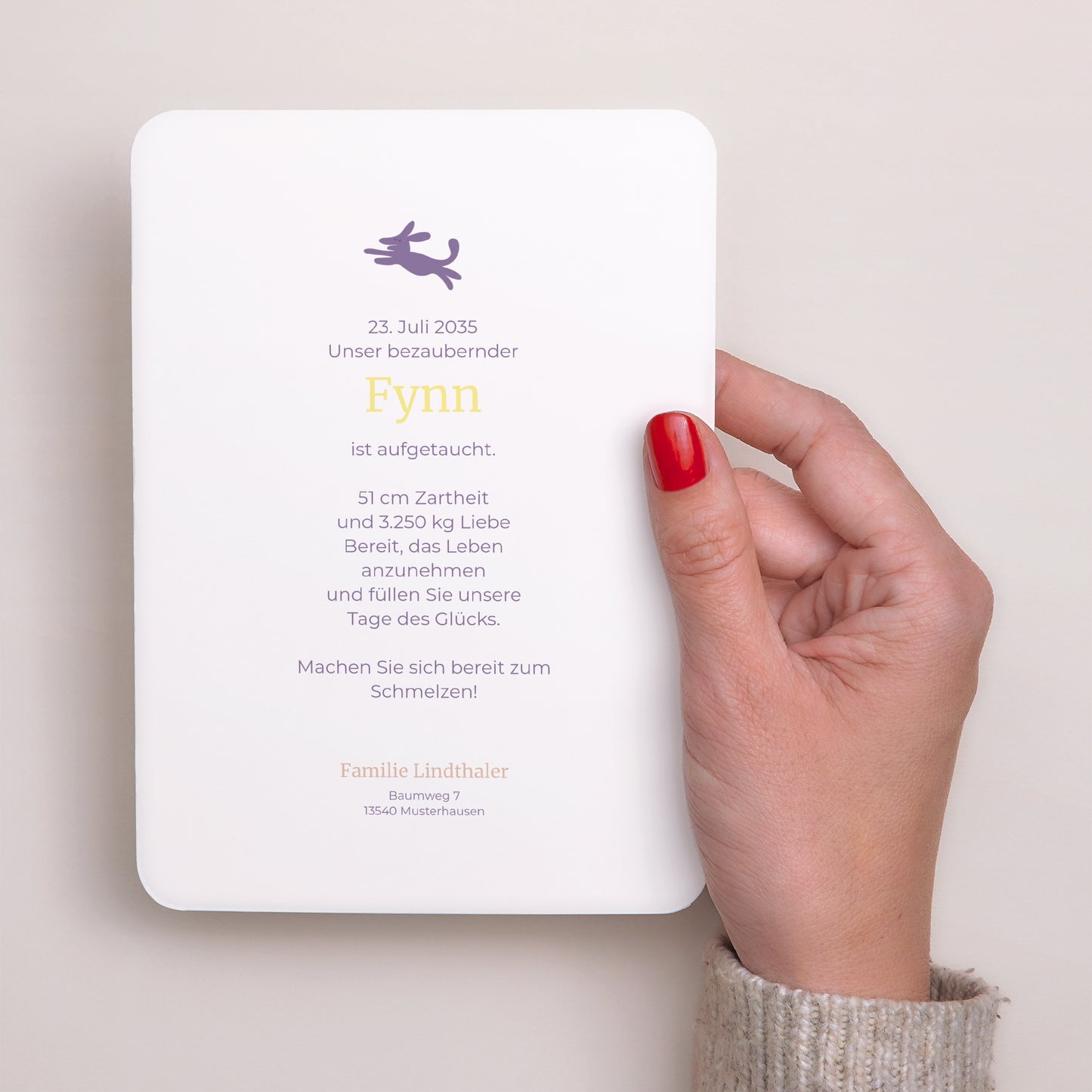 Geburtskarten Porträt, abgerundete Kanten Käfer foto N° 3