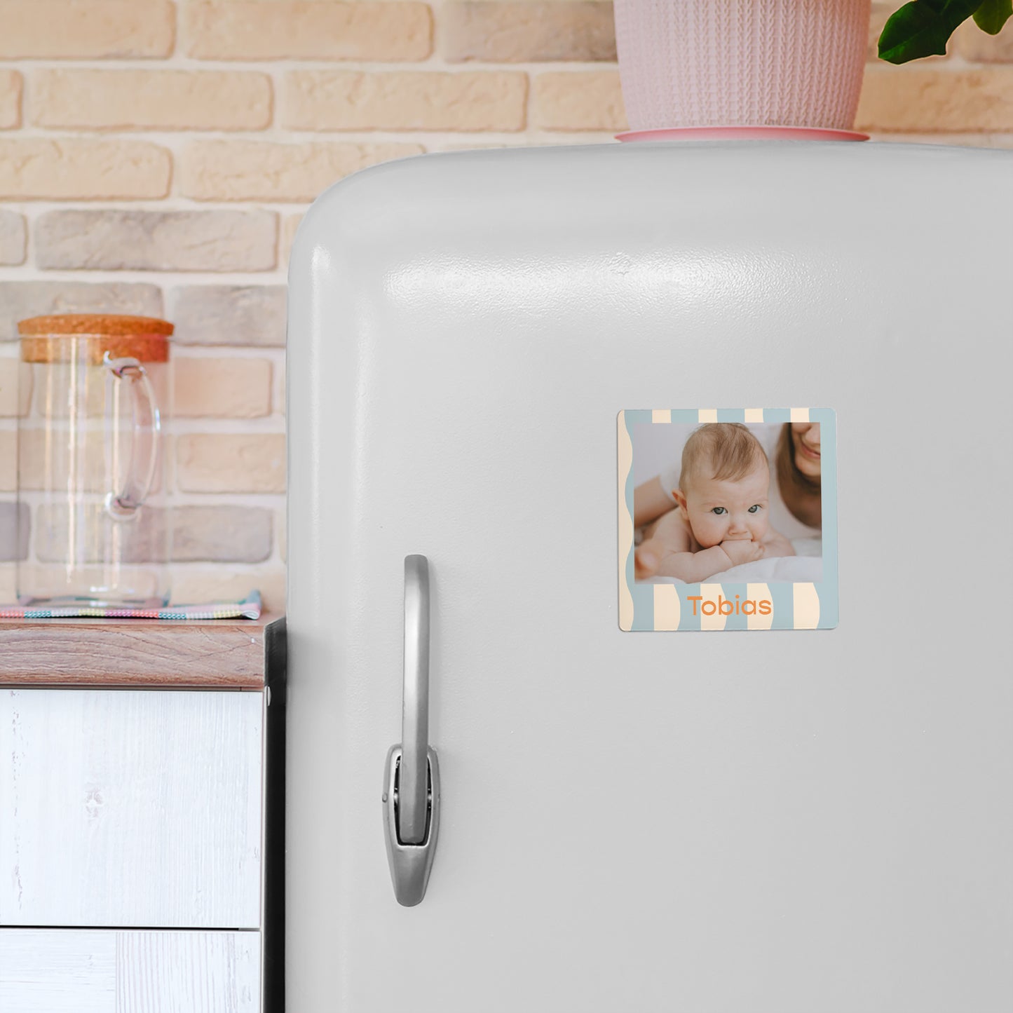 Dankeskarte Geburt Satz von 9, magnetisch. Blaue Wellen foto N° 4