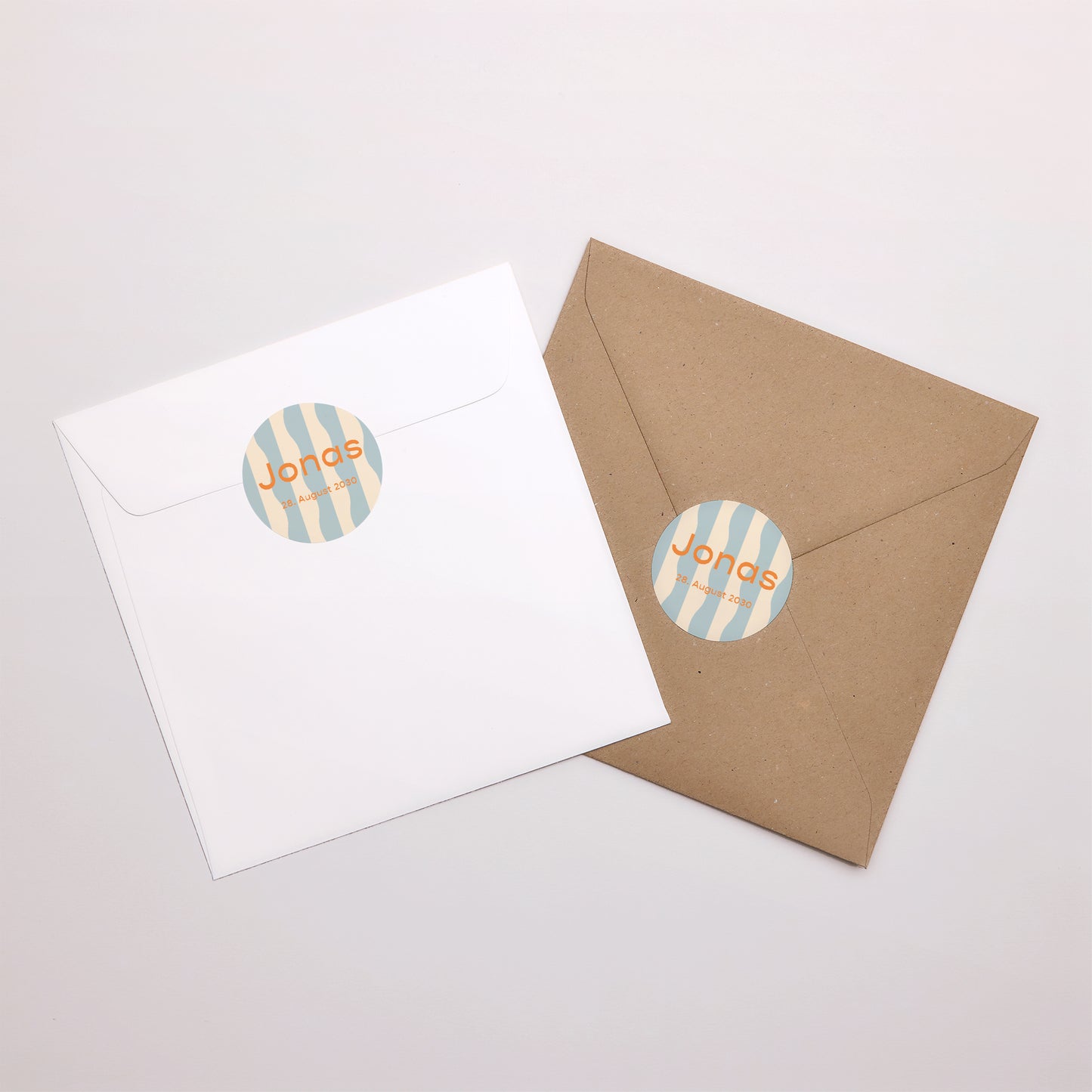 Sticker Geburt Rund Blaue Wellen foto N° 3