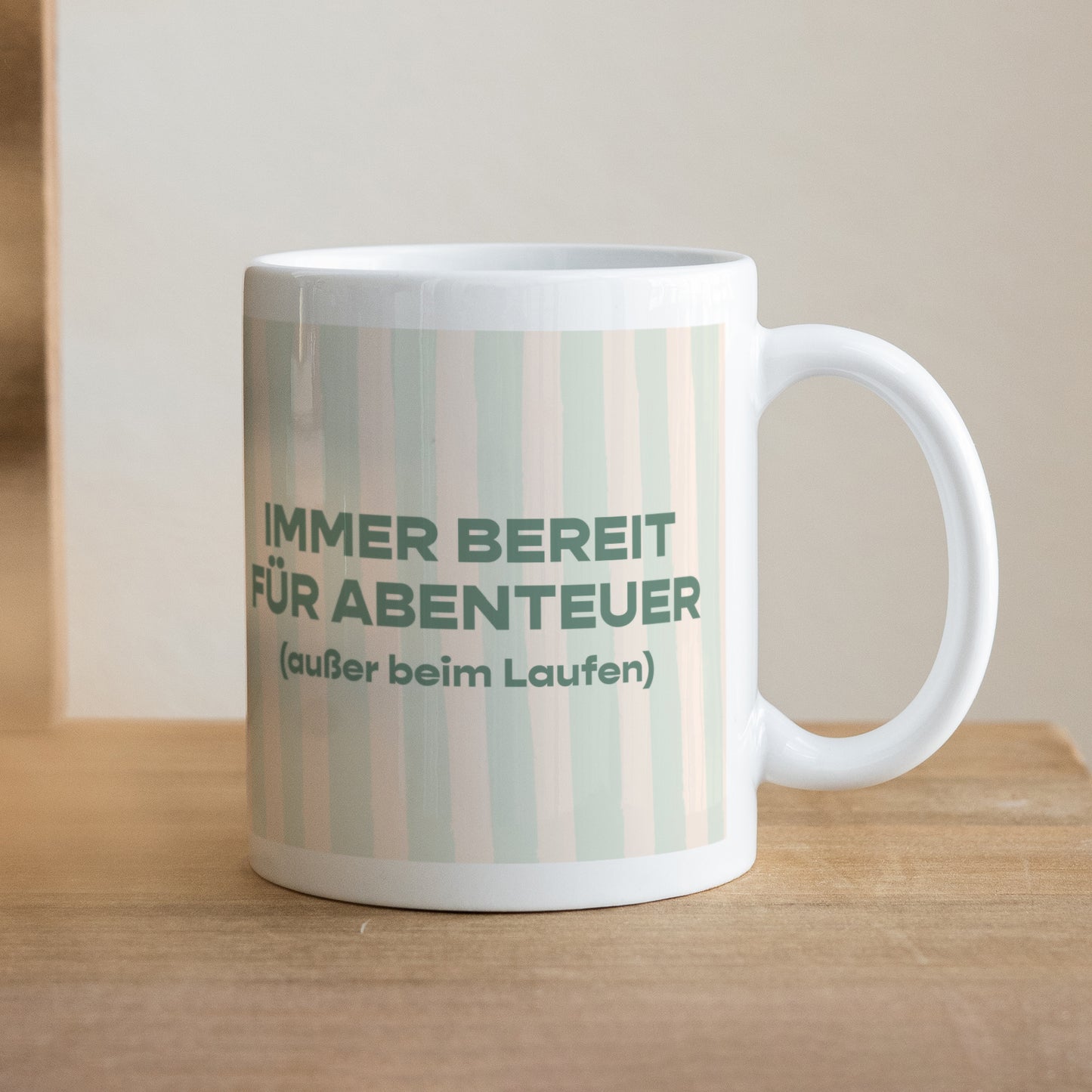 Tasse Objekte Weiß Immer bereit für Abenteuer foto N° 1