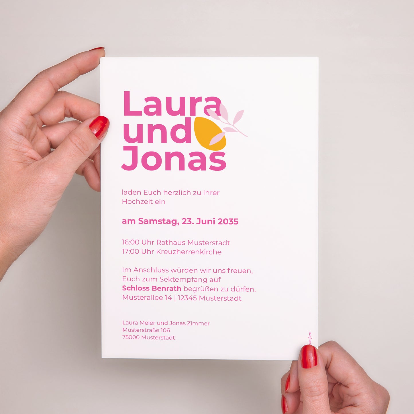 Hochzeitseinladung Porträt Sommergeschmack foto N° 3