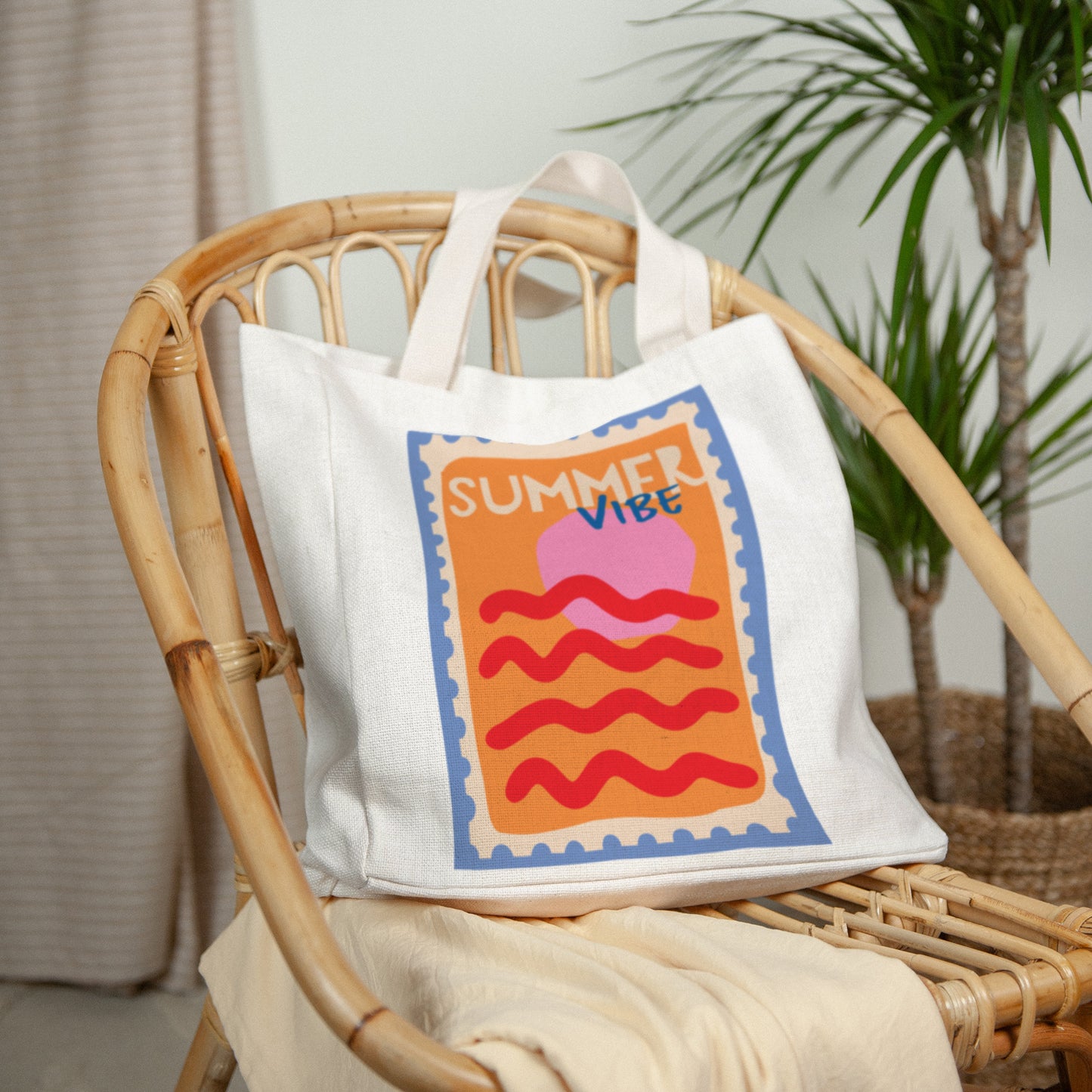 Tote bag Objekte Tragehenkel Summer vibe foto N° 2