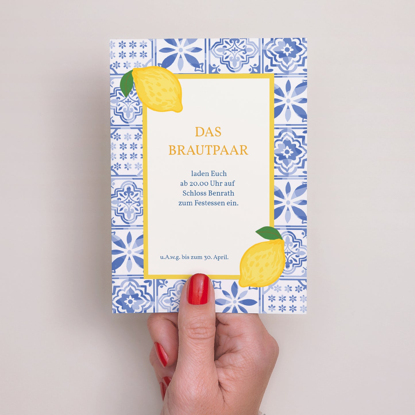 Einladungskarte Hochzeit Porträt Azulejo der Liebe foto N° 3