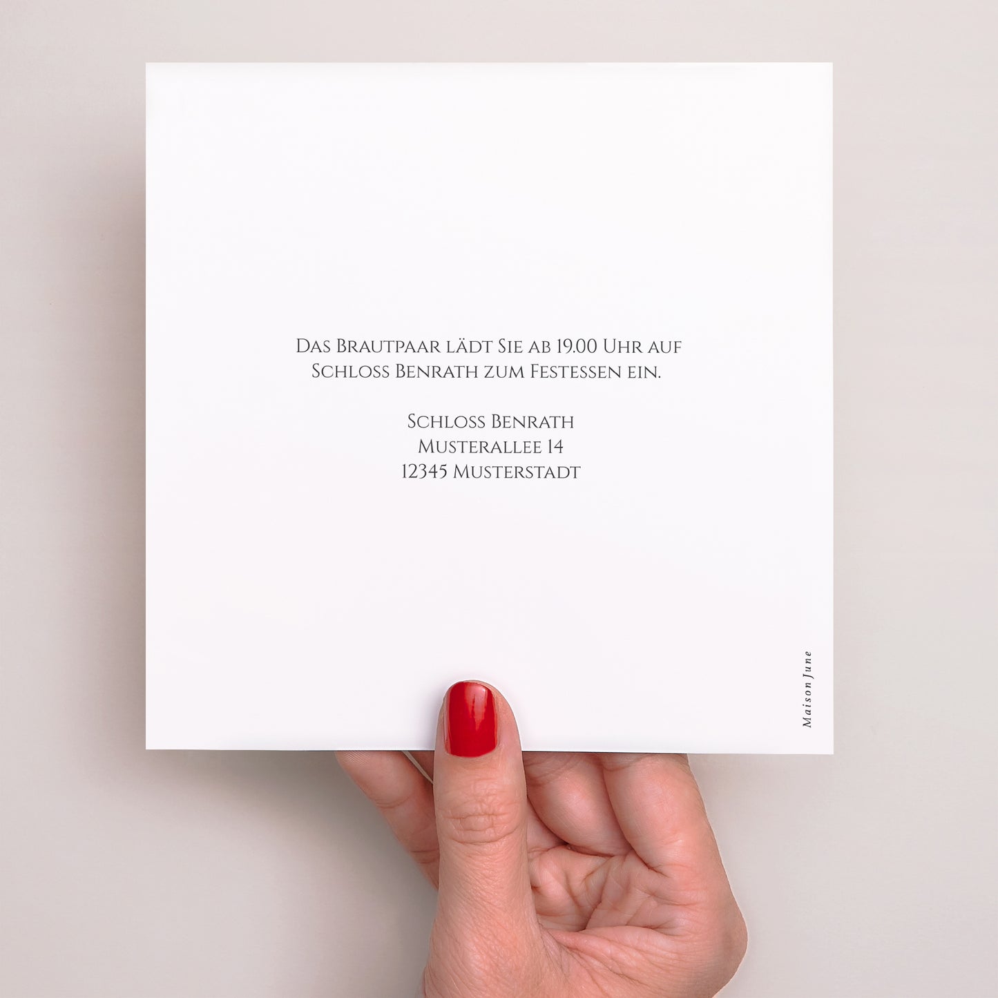 Einladungskarte Hochzeit Einfaches Quadrat foto N° 3