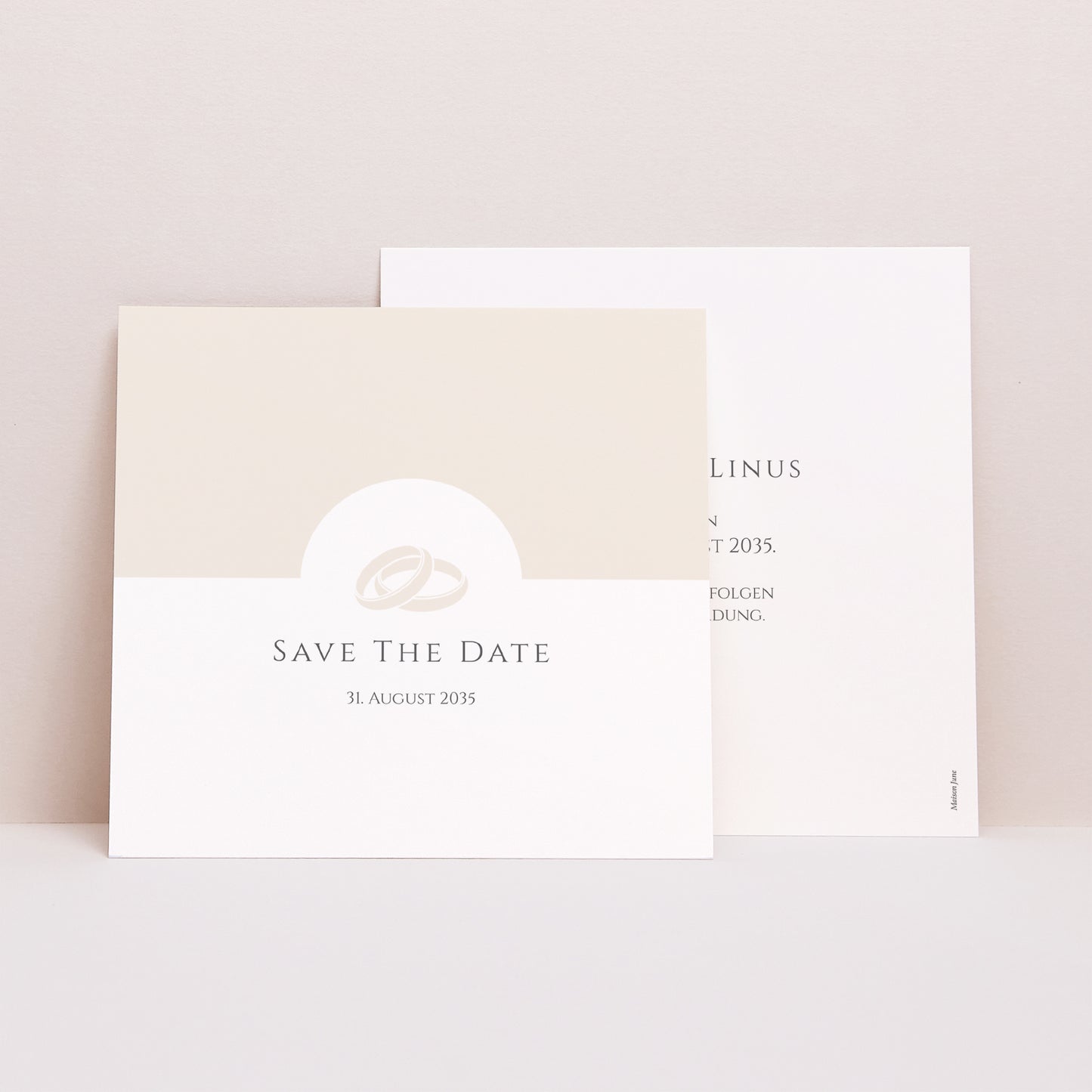 Save the date Karte Hochzeit Quadrat Sanfte Harmonie foto N° 1