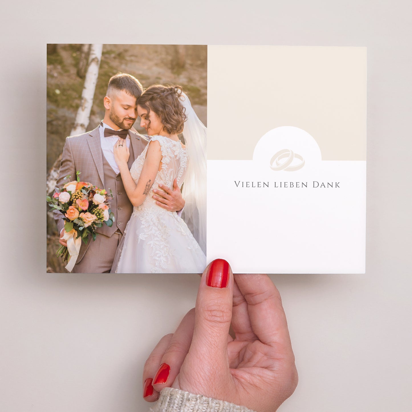 Dankeskarte Hochzeit Landschaft Sanfte Harmonie foto N° 3