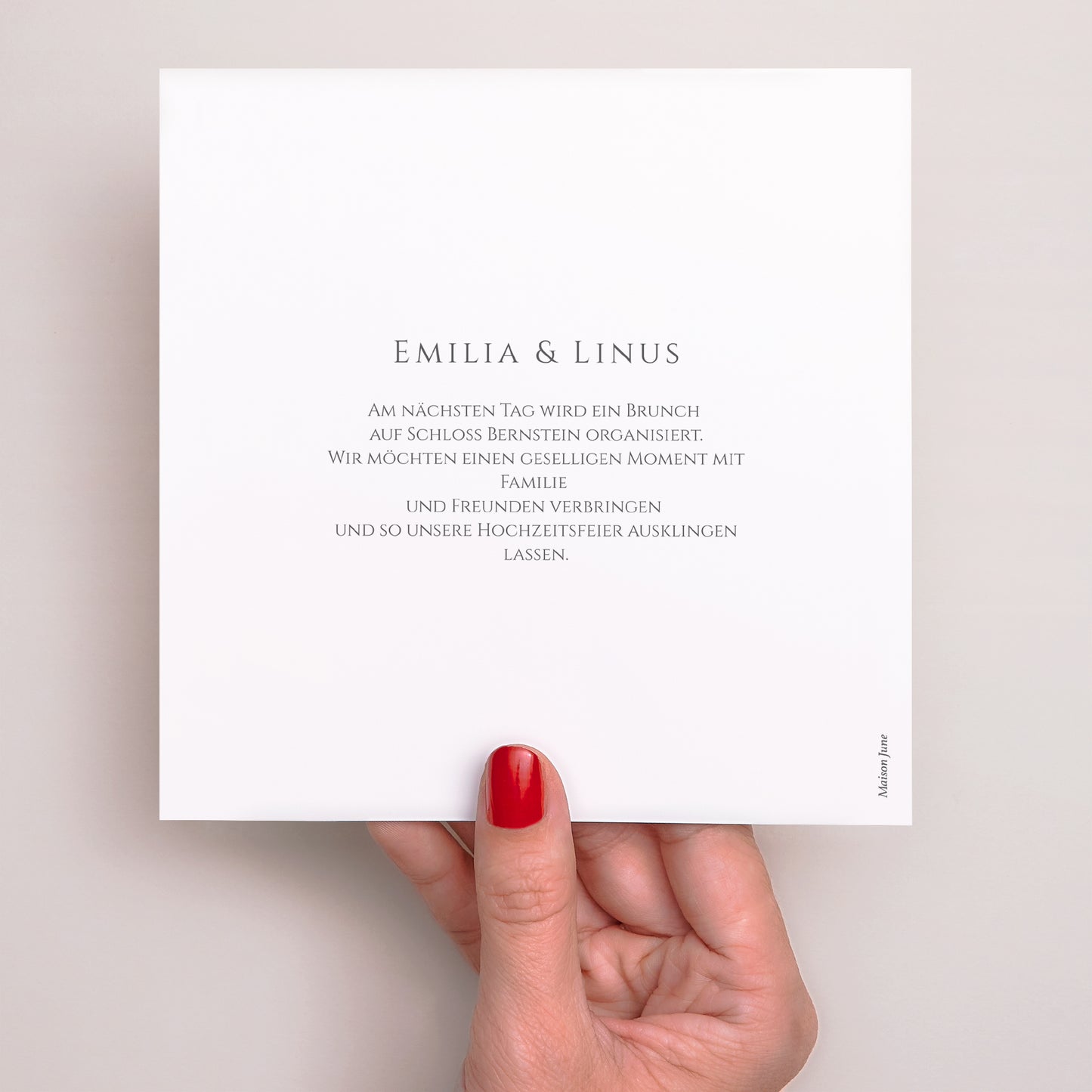 Einladungskarte Hochzeit Einfaches Quadrat Sanfte Harmonie foto N° 3