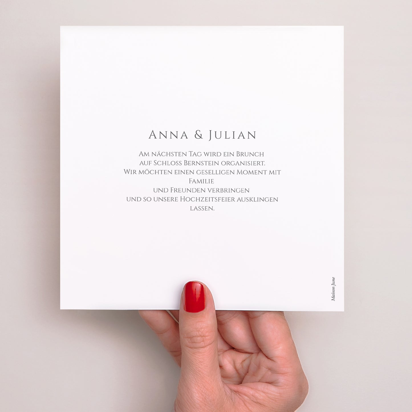 Einladungskarte Hochzeit Einfaches Quadrat Sanfte goldene Harmonie foto N° 3