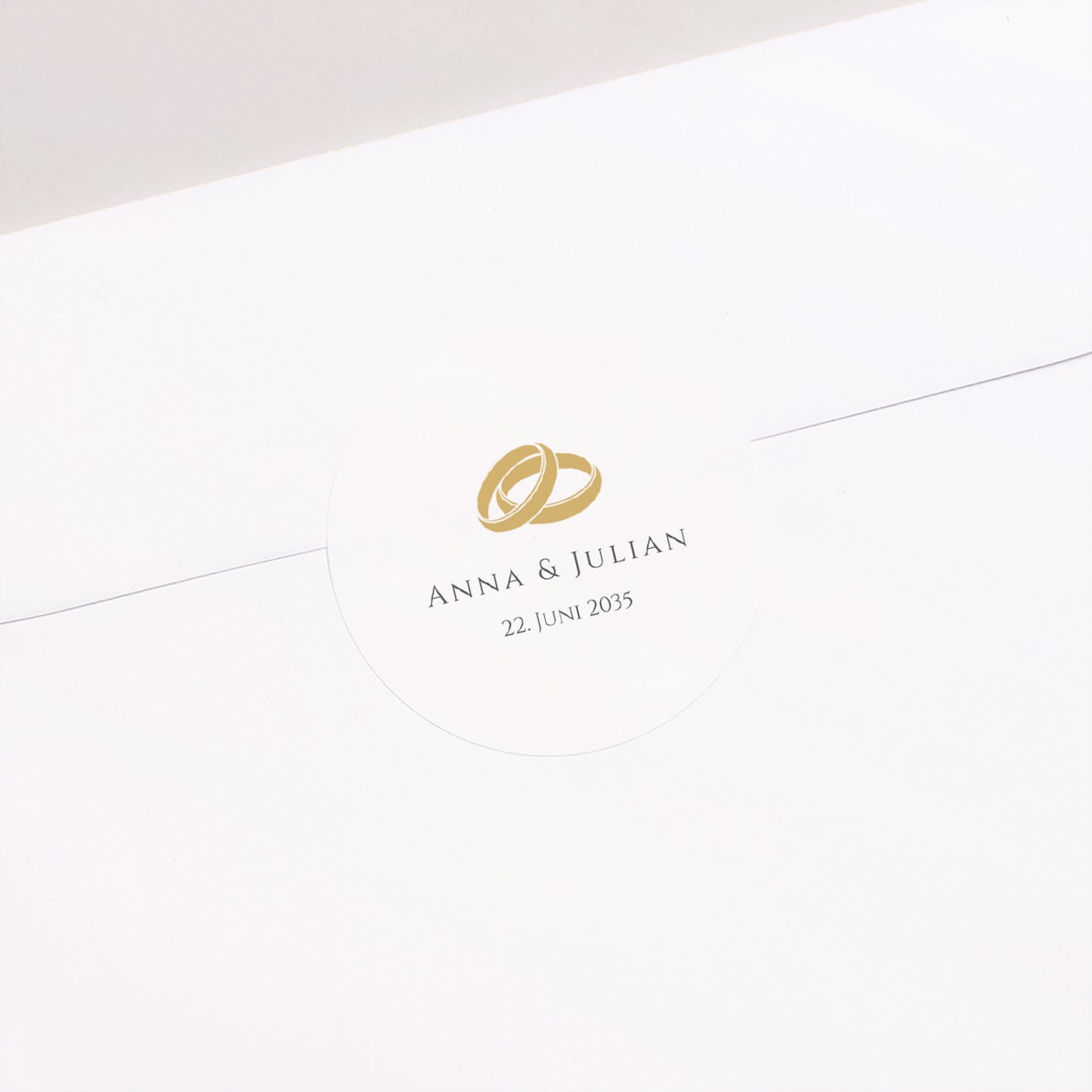 Sticker Hochzeit Rund Sanfte goldene Harmonie foto N° 1