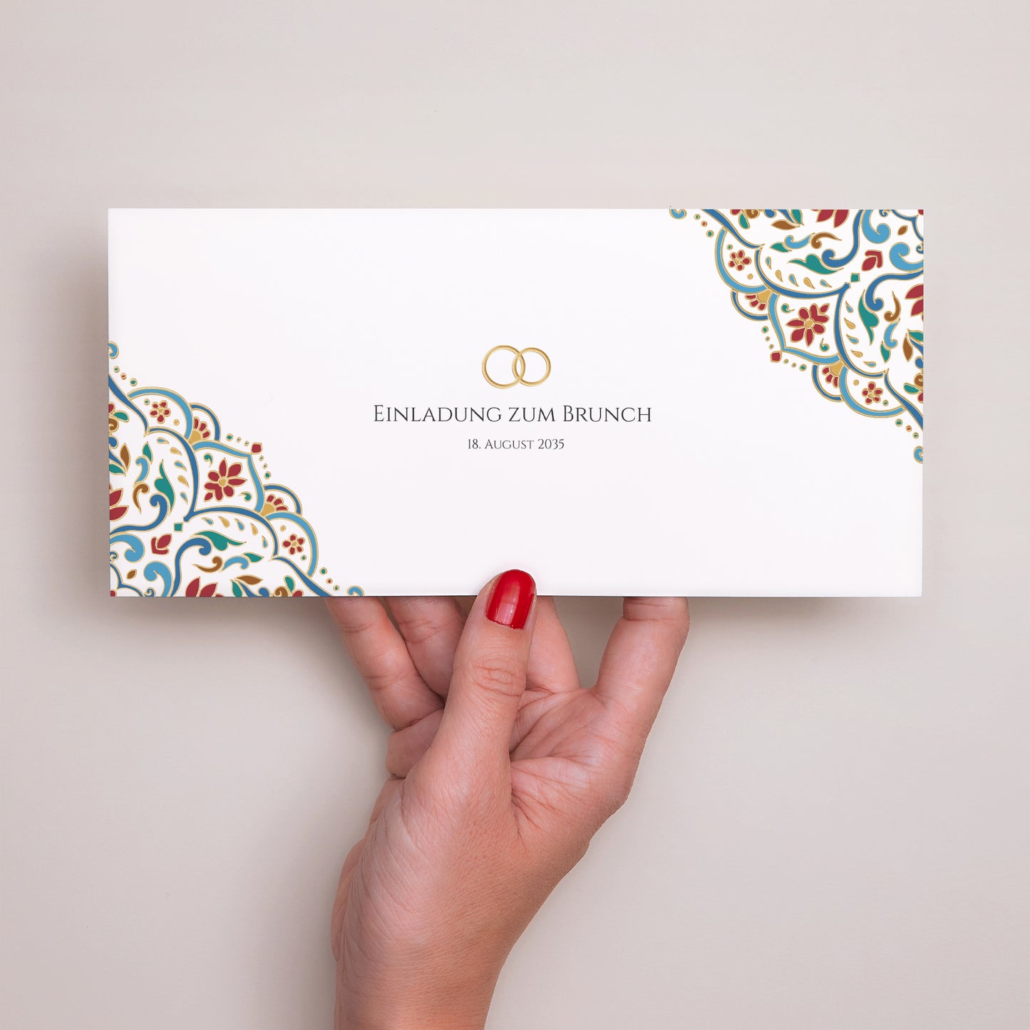 Einladungskarte Hochzeit Panoramische Landschaft Liebe aus dem Osten foto N° 3