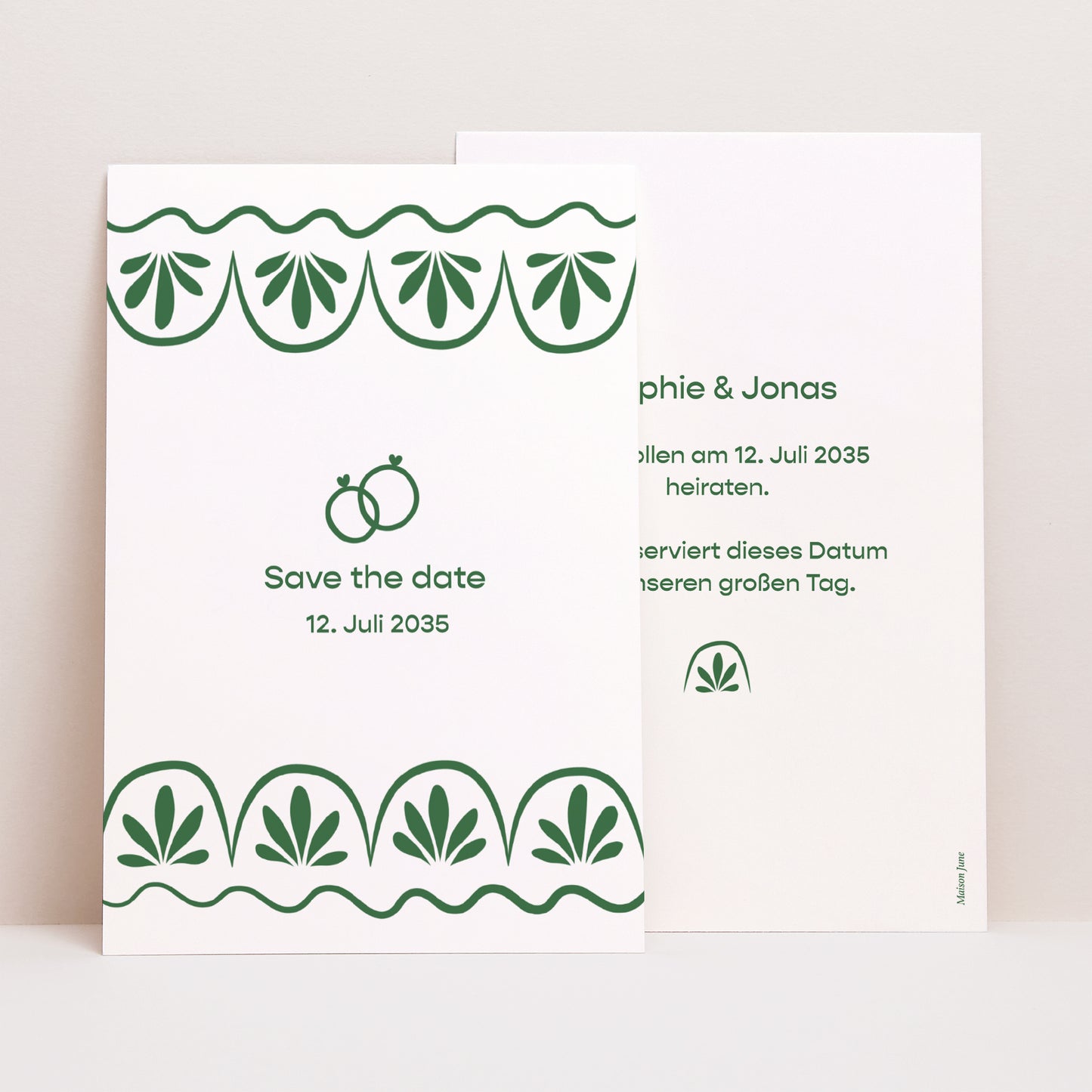 Save the date Karte Hochzeit PortraitPorträt Botanische Hochzeiten foto N° 1