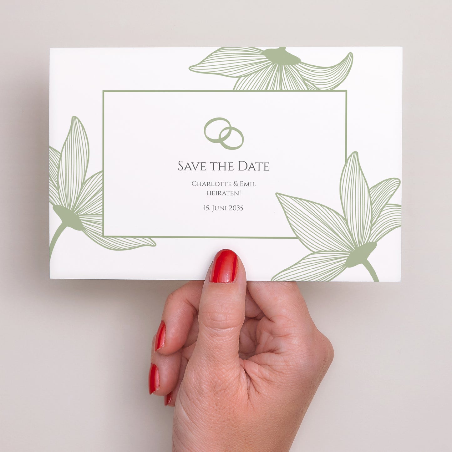 Save the date Karte Hochzeit Landschaft Blüten der Eleganz foto N° 3