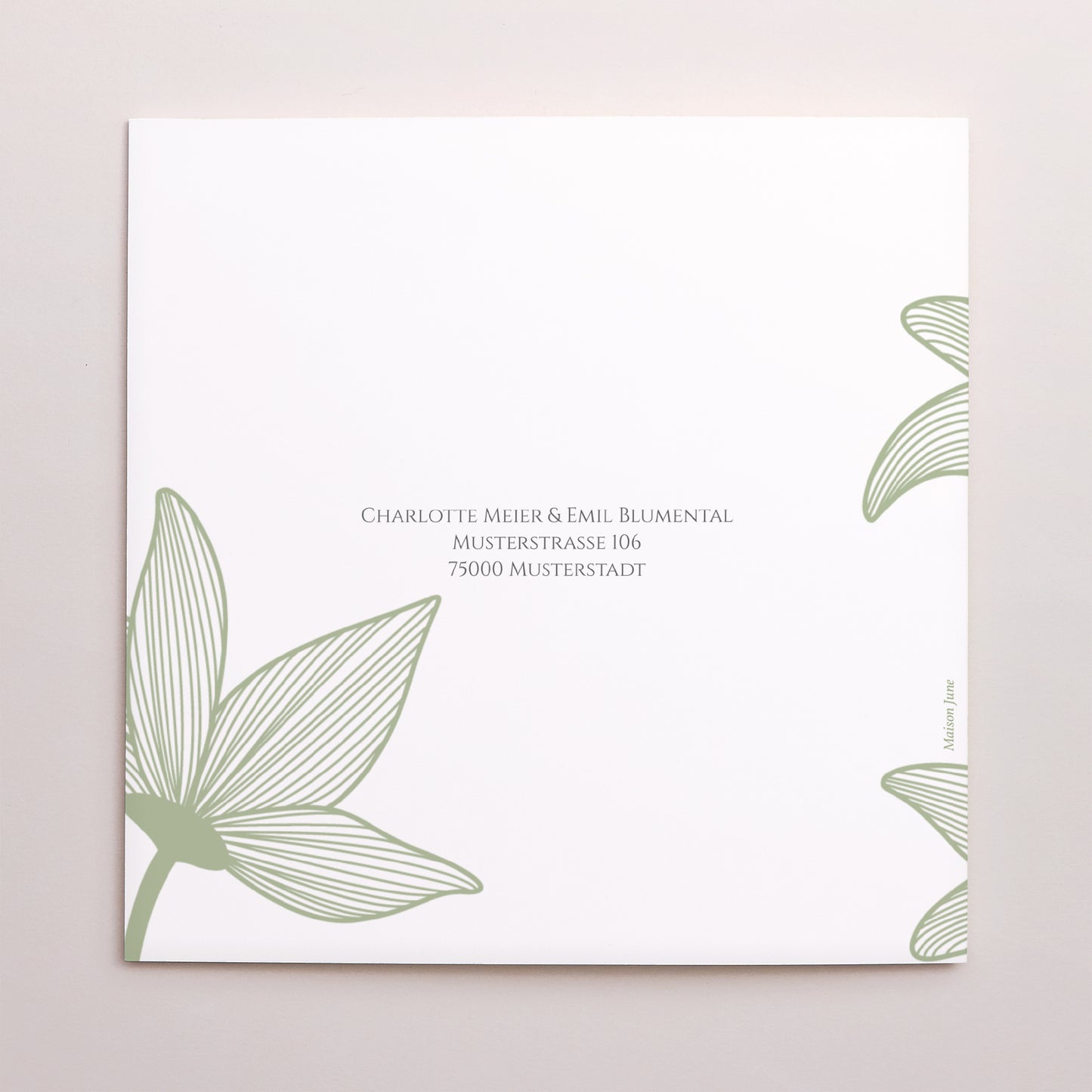 Hochzeitseinladung Doppelflügelfenster Blüten der Eleganz foto N° 3