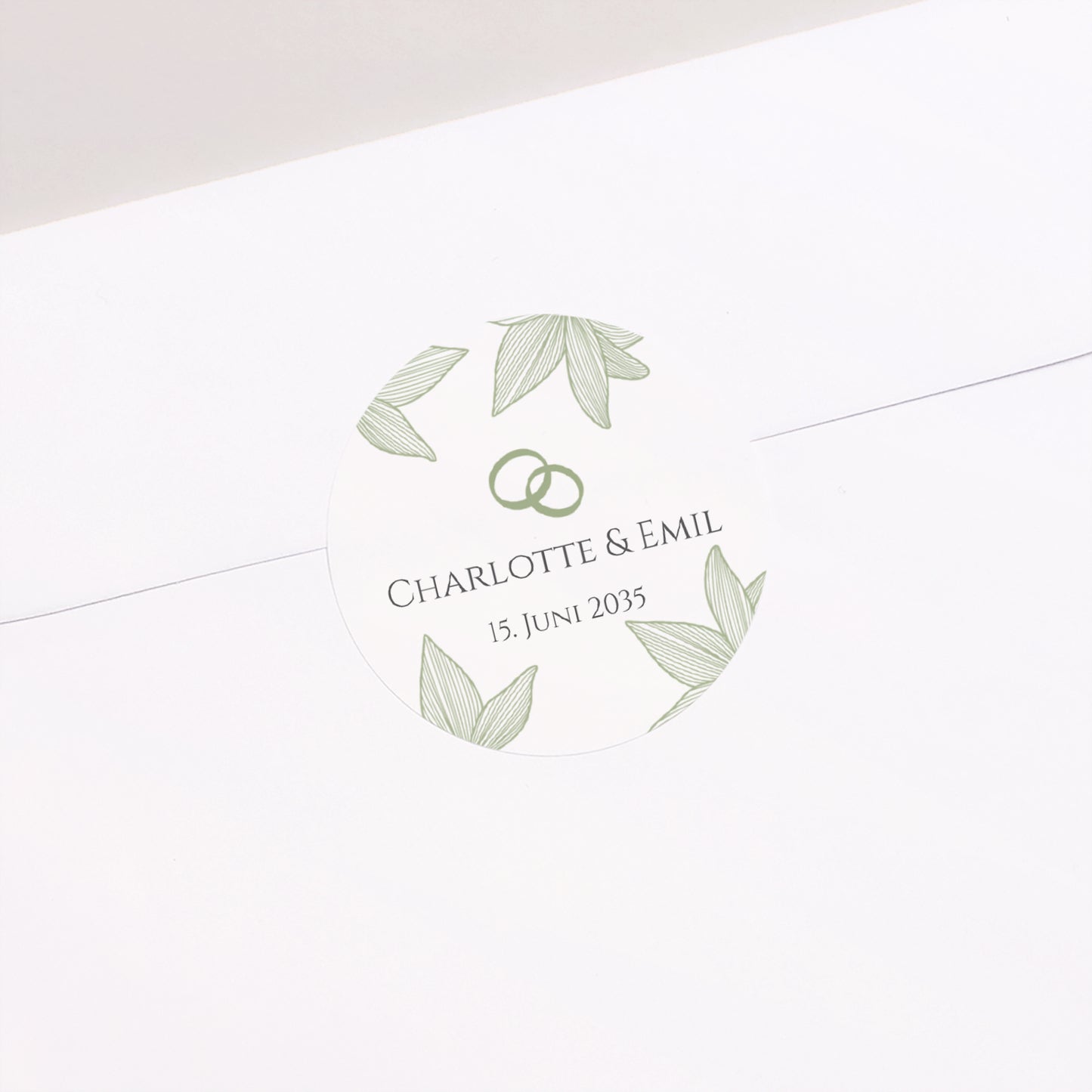 Sticker Hochzeit Rund Blüten der Eleganz foto N° 1