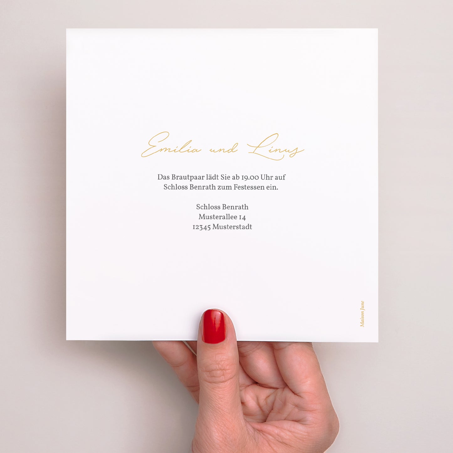 Einladungskarte Hochzeit Einfaches Quadrat Liebesallianzen II foto N° 3