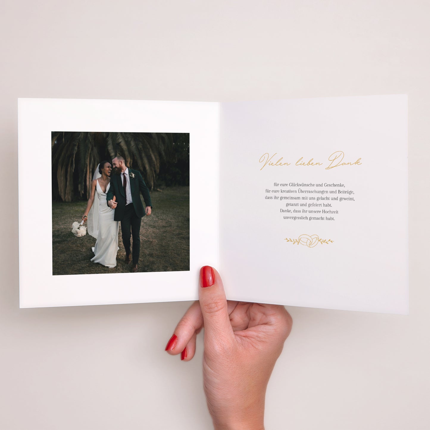 Dankeskarte Hochzeit Doppelflügelfenster Liebesallianzen II foto N° 2