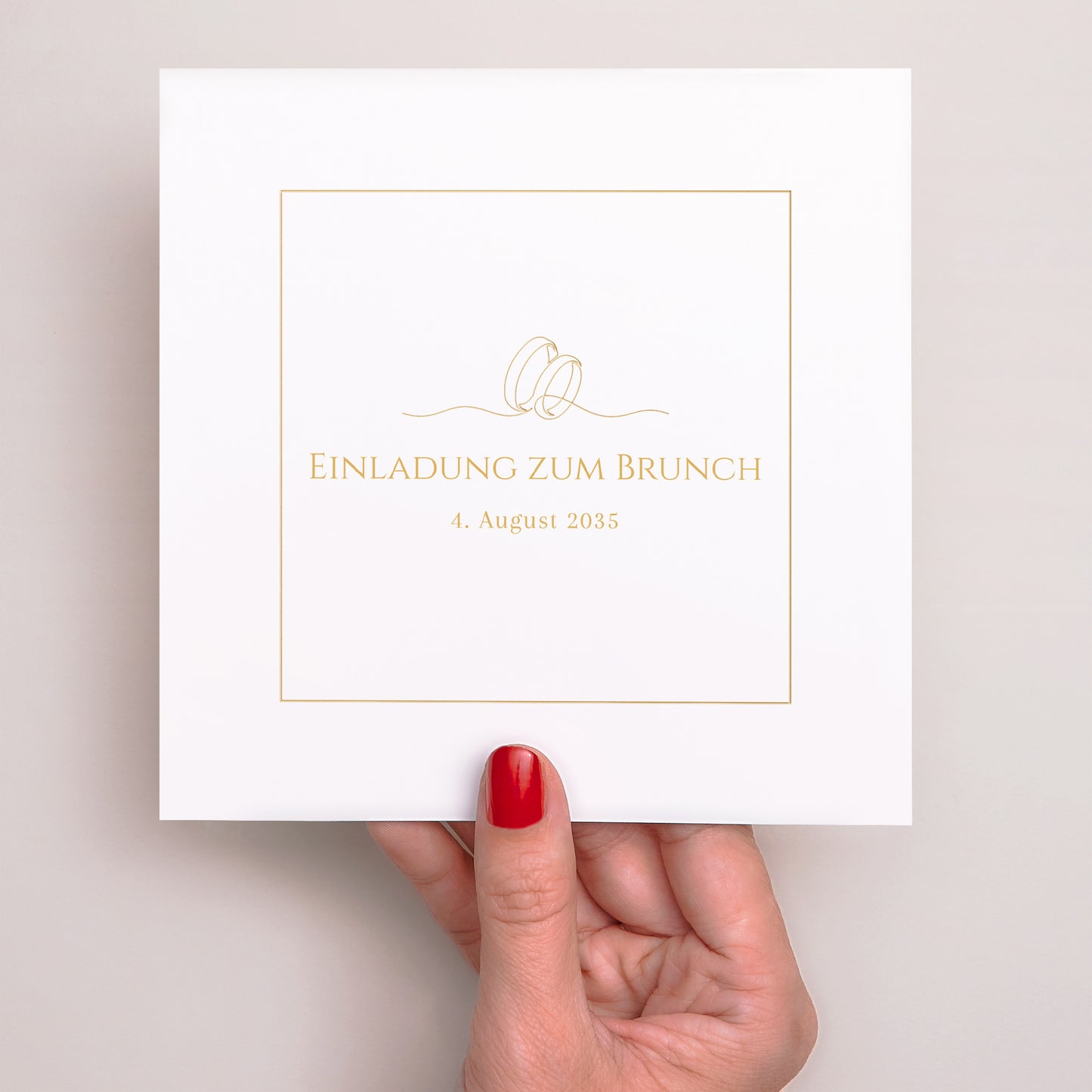 Beilegekarte Hochzeit Einfaches Quadrat Im Laufe unserer Wünsche foto N° 2