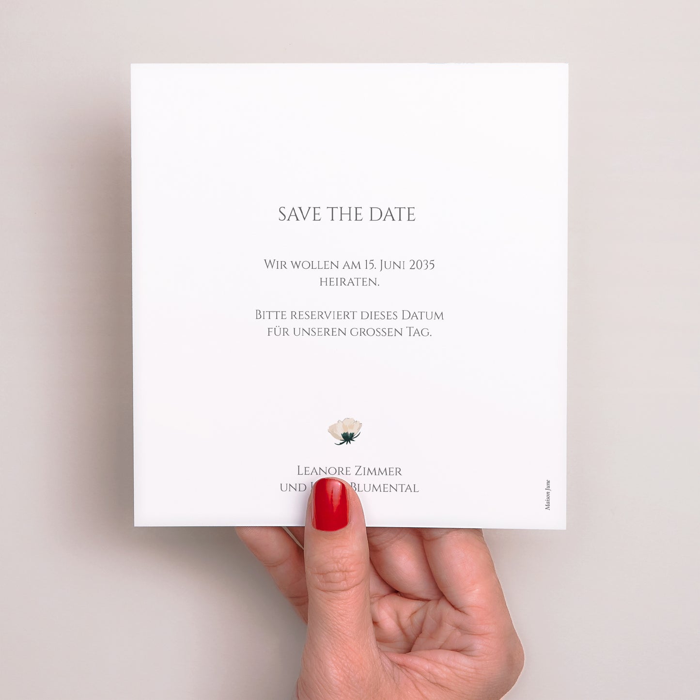 Save the date Karte Hochzeit Quadrat Süße Blumen foto N° 3