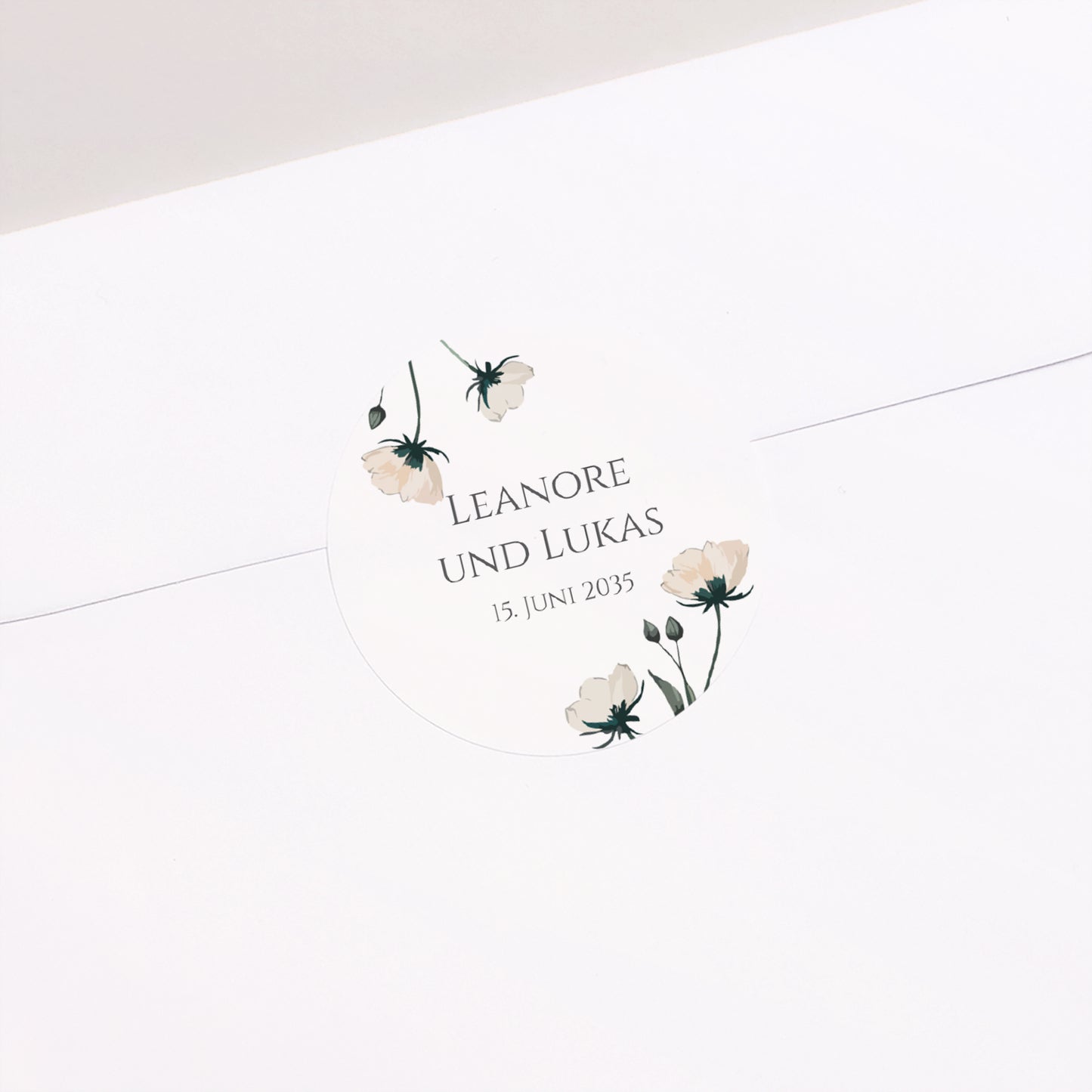 Sticker Hochzeit Rund Süße Blumen foto N° 1