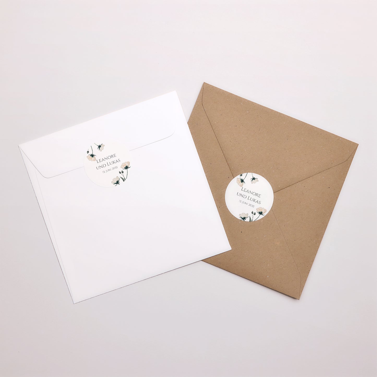 Sticker Hochzeit Rund Süße Blumen foto N° 3