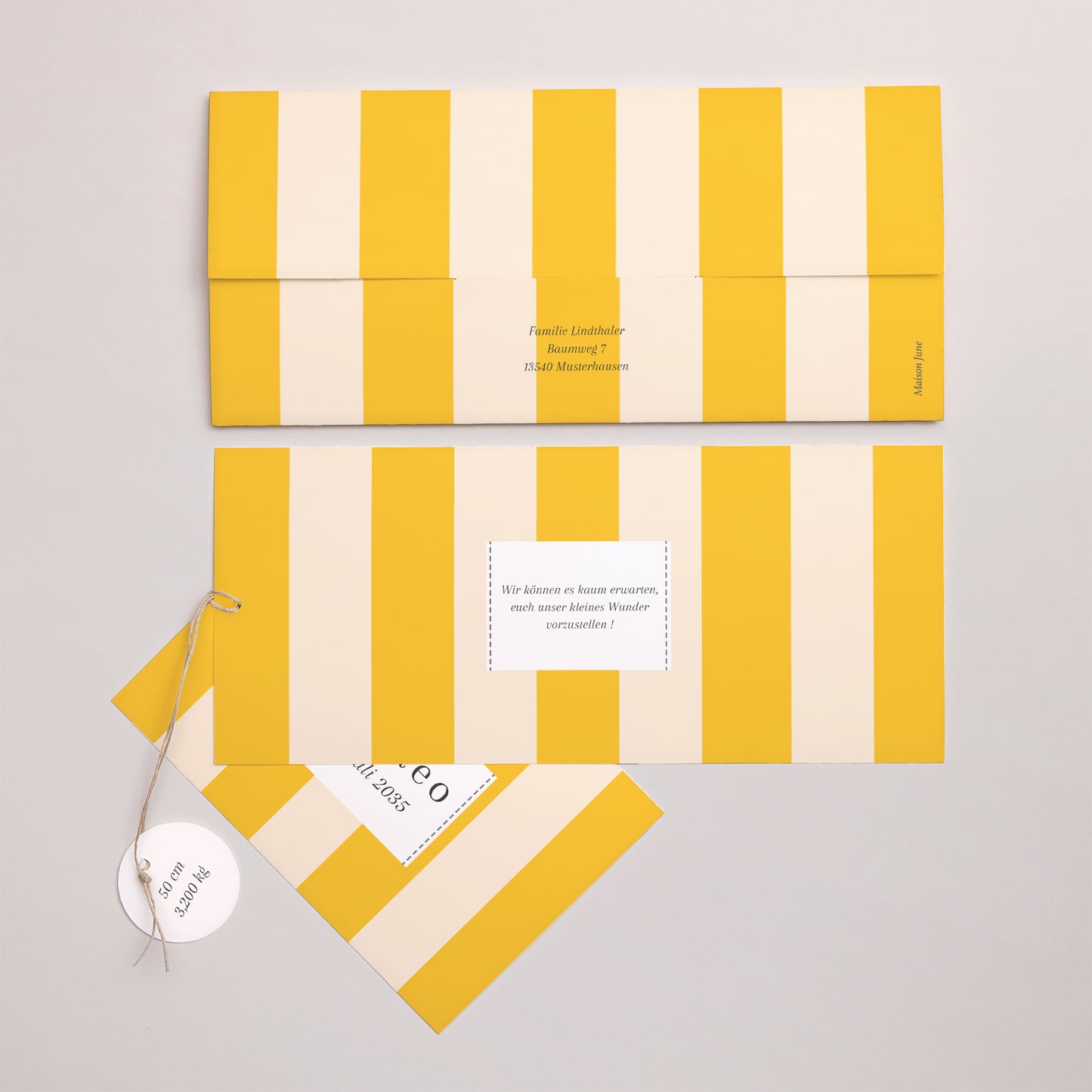 Geburtskarte Mappe 2 Karten, Etikett Im Laufe der Sonne foto N° 4