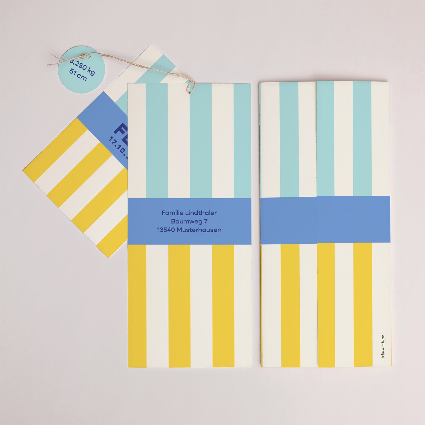 Geburtskarte Portrait-Hülle 2 Karten, Etikett Erwachen in Farben foto N° 4