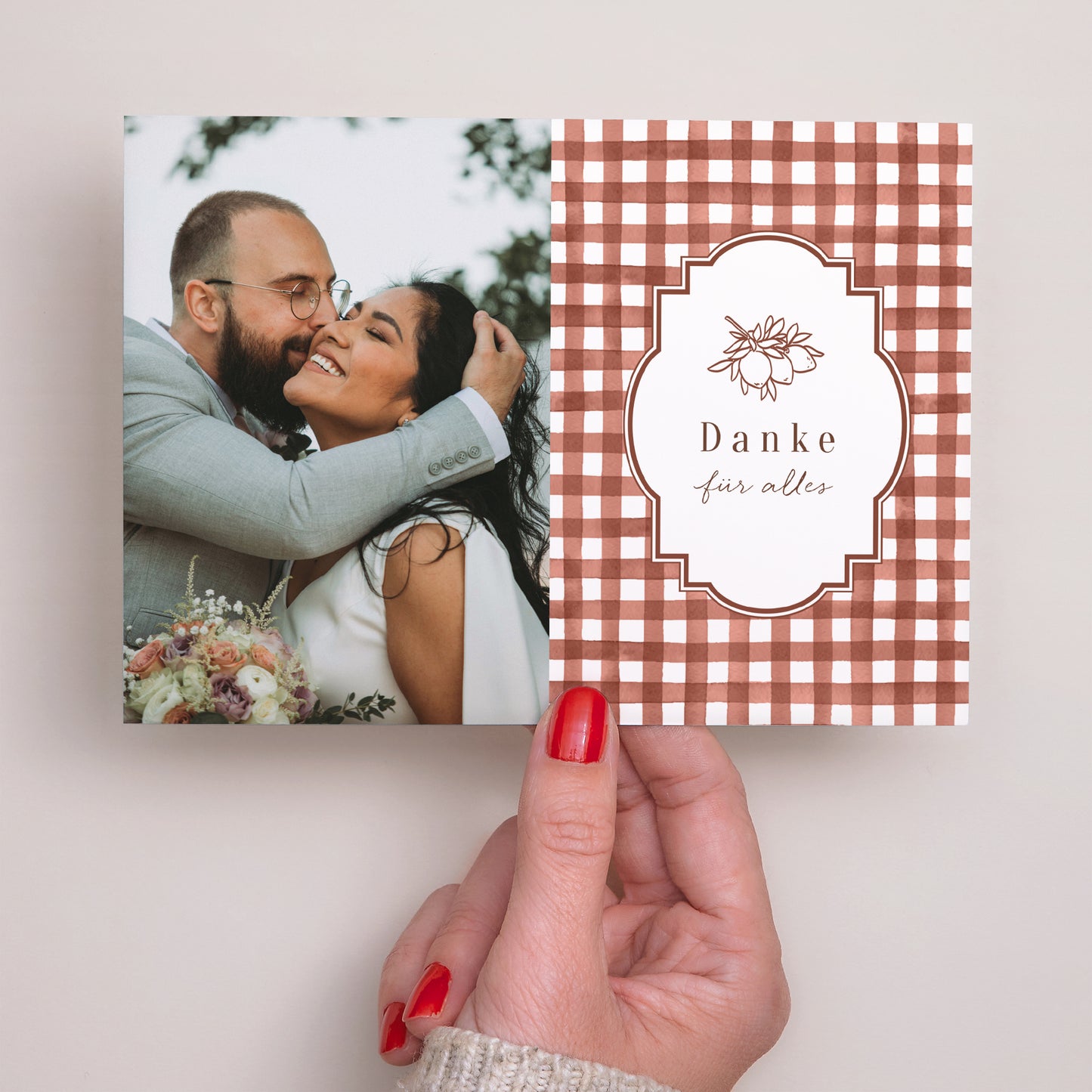 Dankeskarte Hochzeit Landschaft Liebliche Liebe foto N° 3