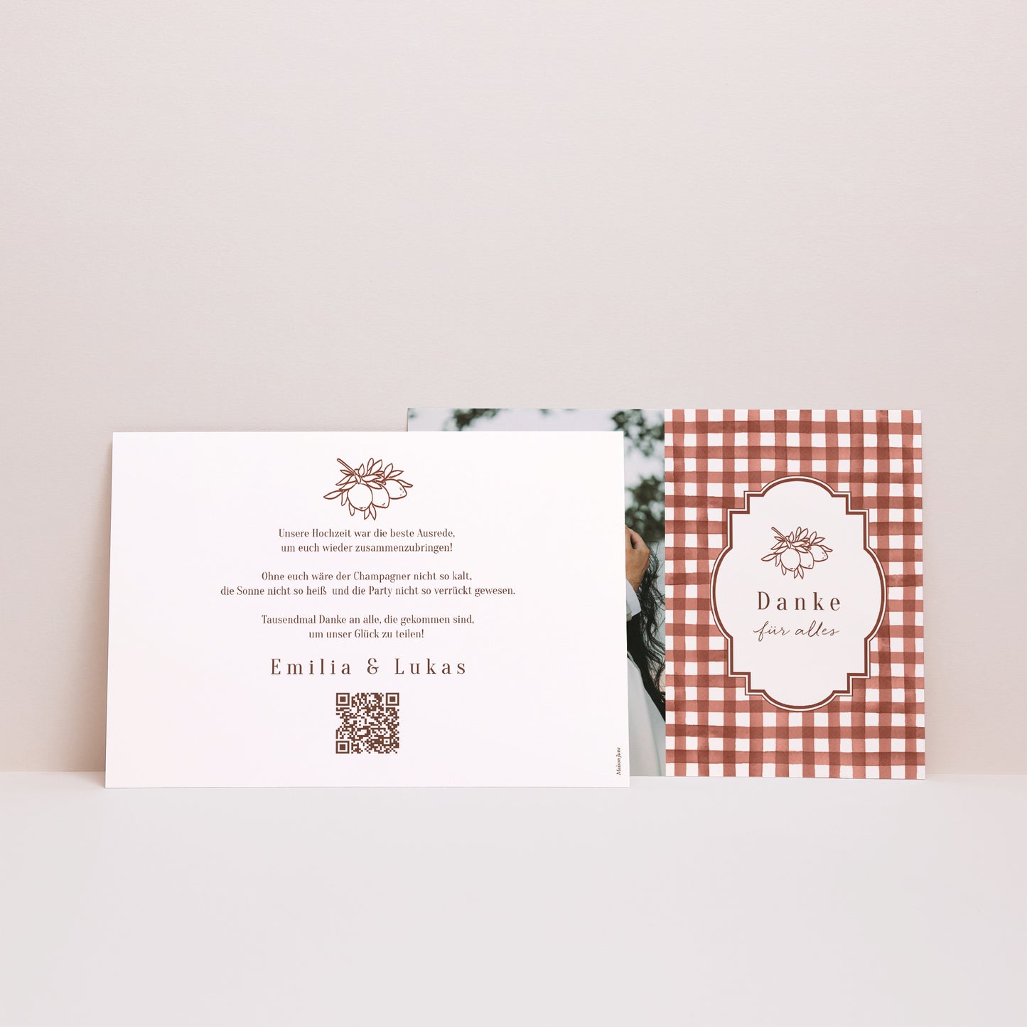 Dankeskarte Hochzeit Landschaft Liebliche Liebe foto N° 3