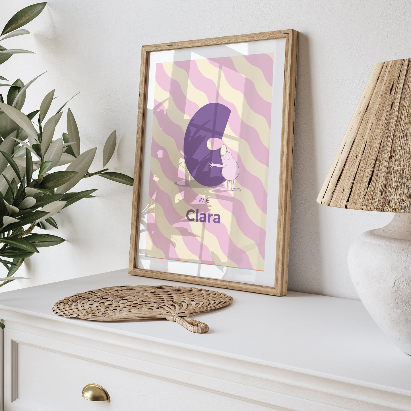 Poster Geburt Porträt Meine rosa Liebesinitiale II foto N° 5