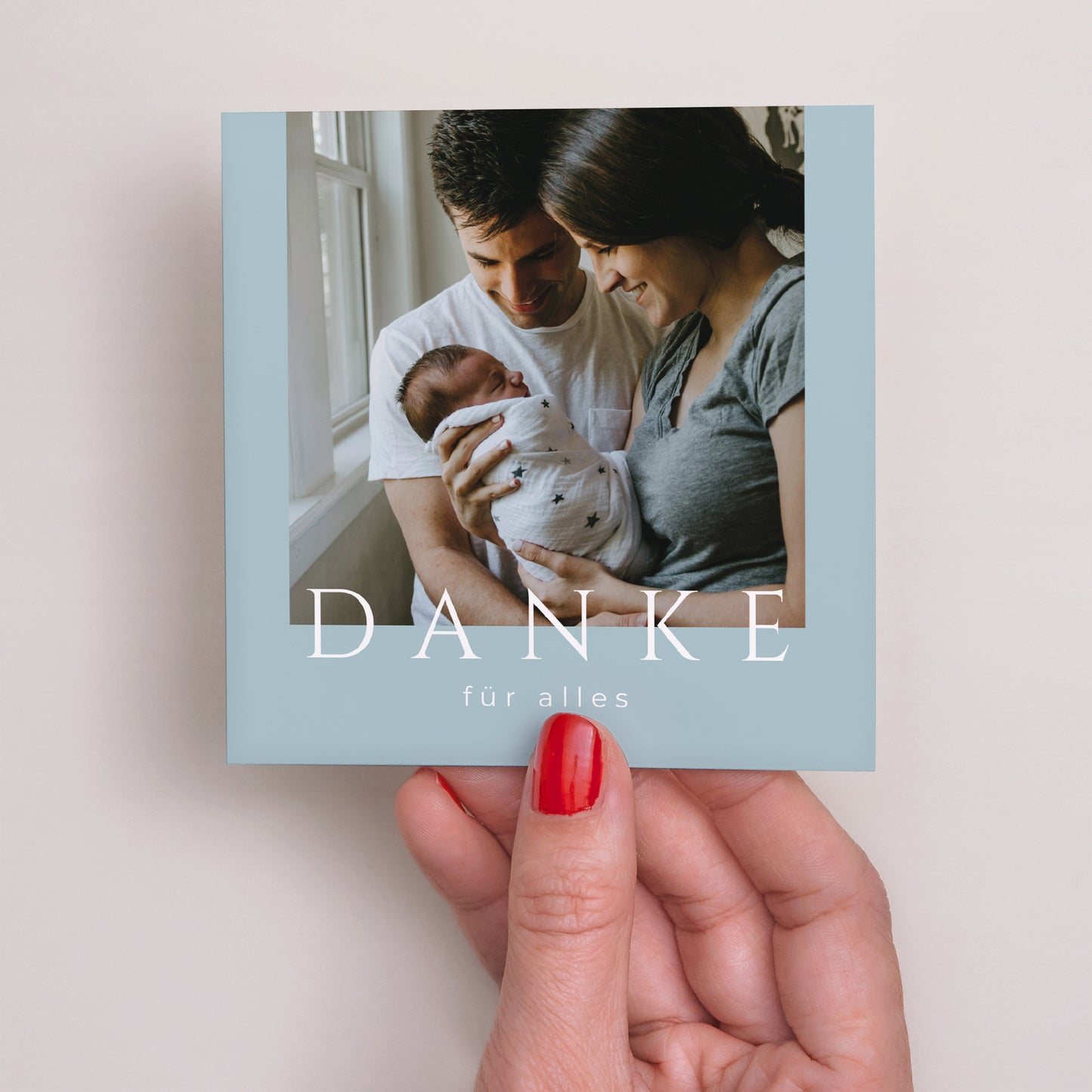 Dankeskarte Geburt Quadrat Kapitel eins foto N° 2