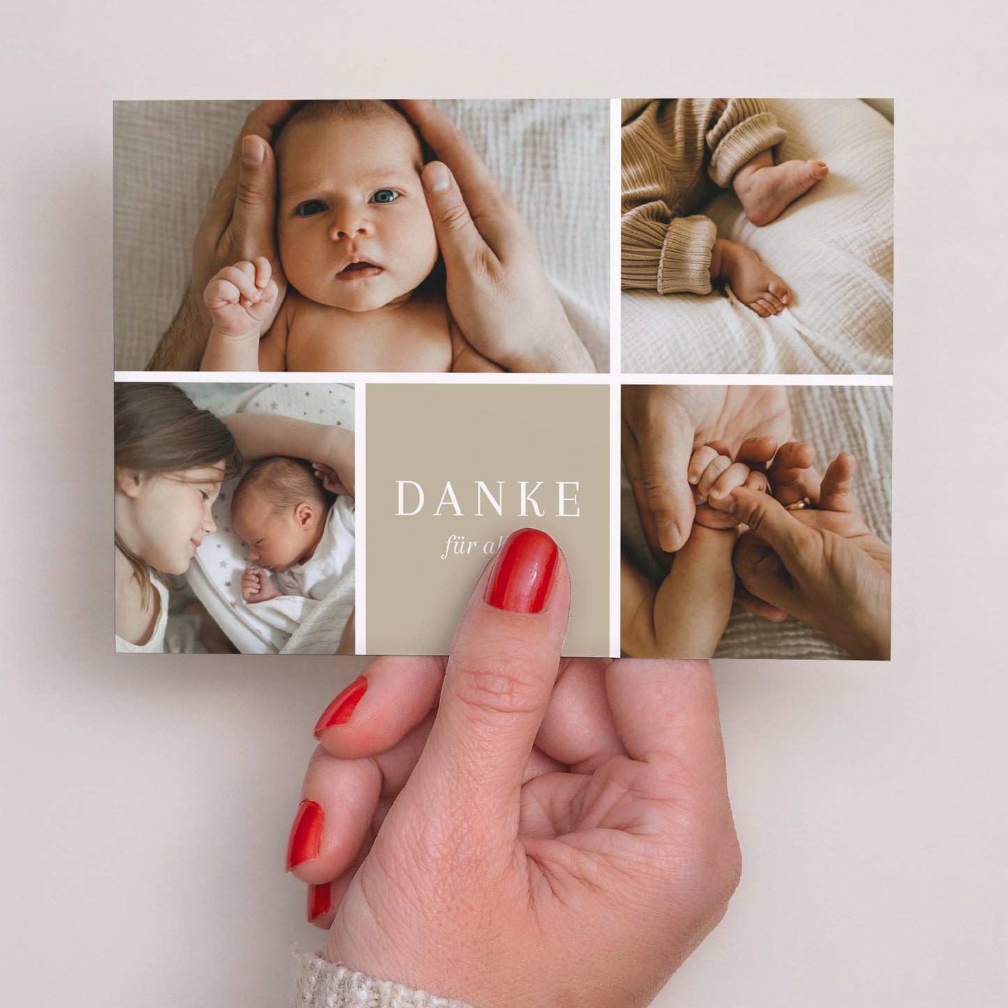 Dankeskarte Geburt Landschaft Kleine Stücke von uns foto N° 3