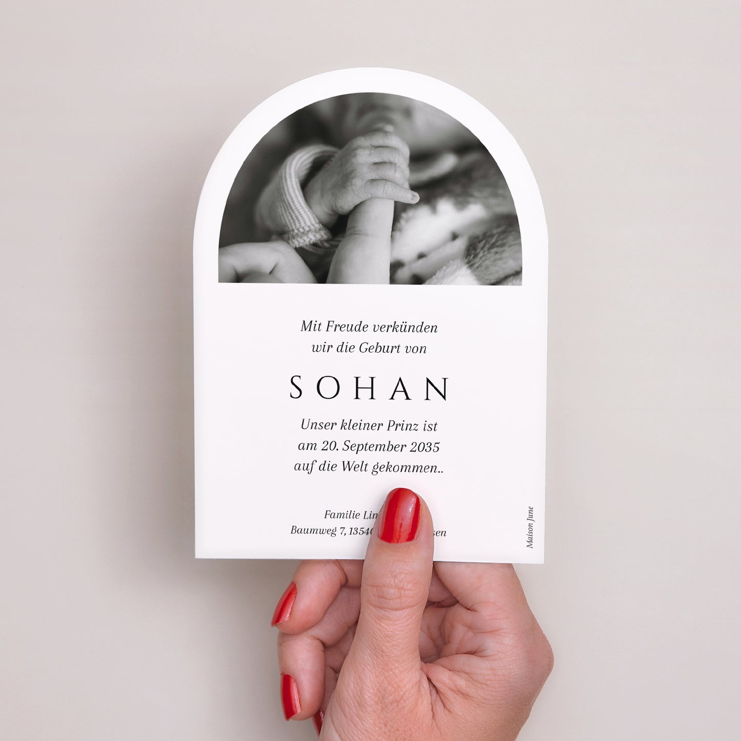 Geburtskarte Kleine Arche Lächeln und Umarmungen foto N° 3