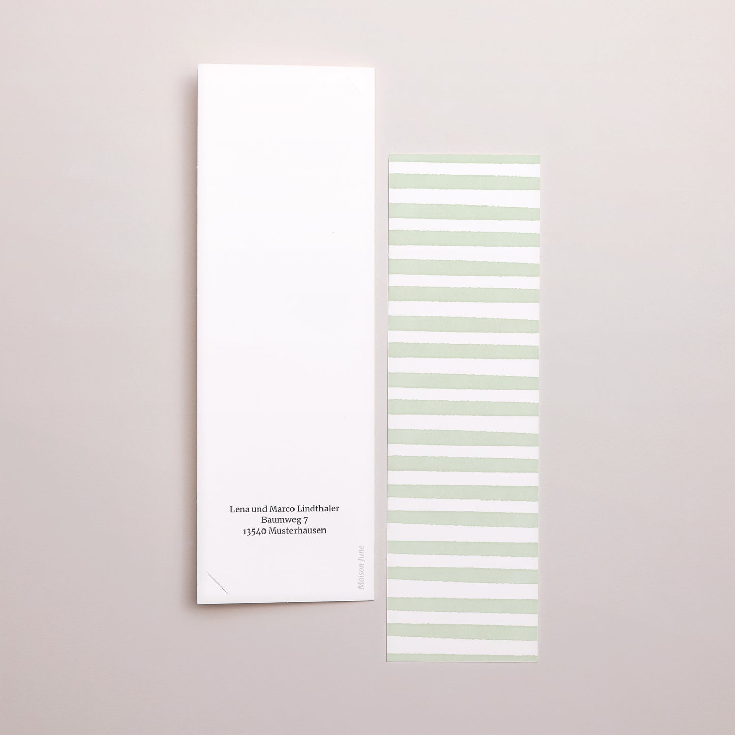 Geburtskarte Fotoautomaten Lesezeichen Helle grüne Streifen foto N° 3