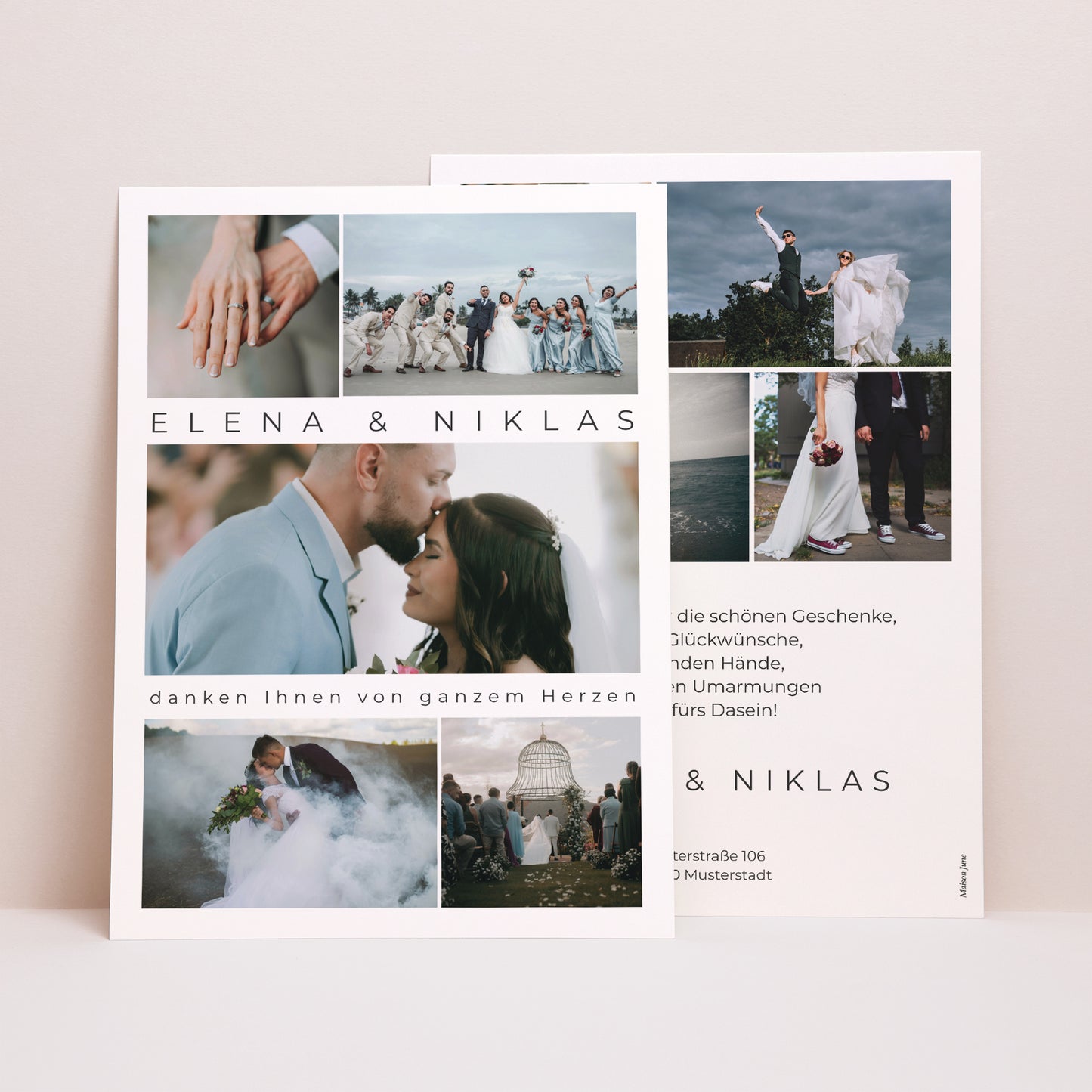 Dankeskarte Hochzeit Porträt Im Laufe unserer Blicke foto N° 1