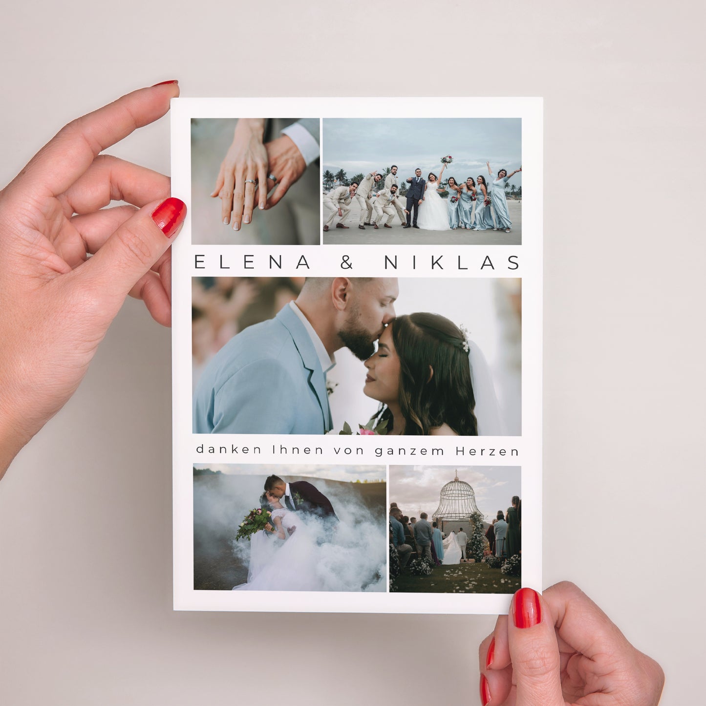 Dankeskarte Hochzeit Porträt Im Laufe unserer Blicke foto N° 2